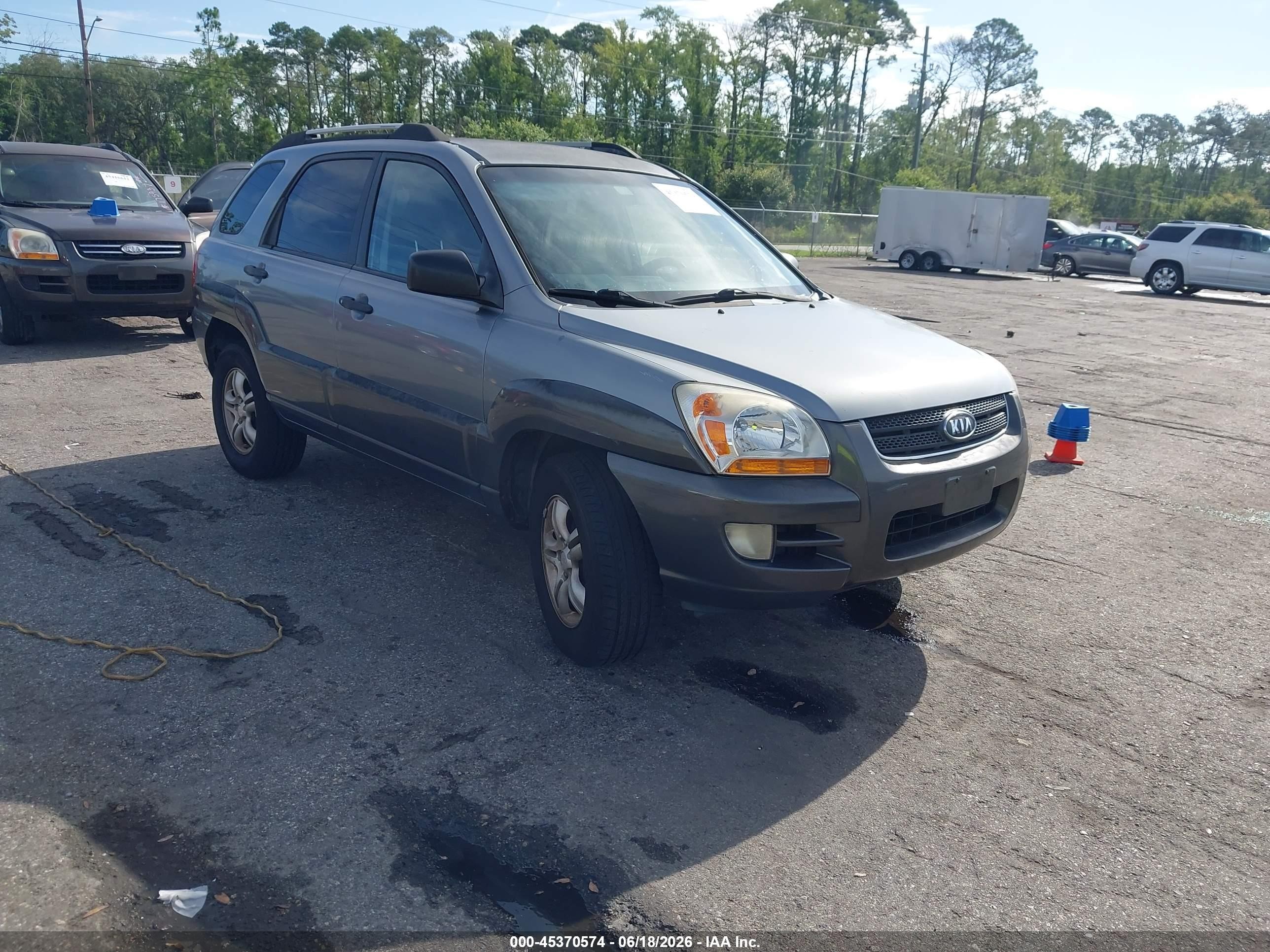 2007 Kia Sportage Lx V6 Gray vin: KNDJF723977304044