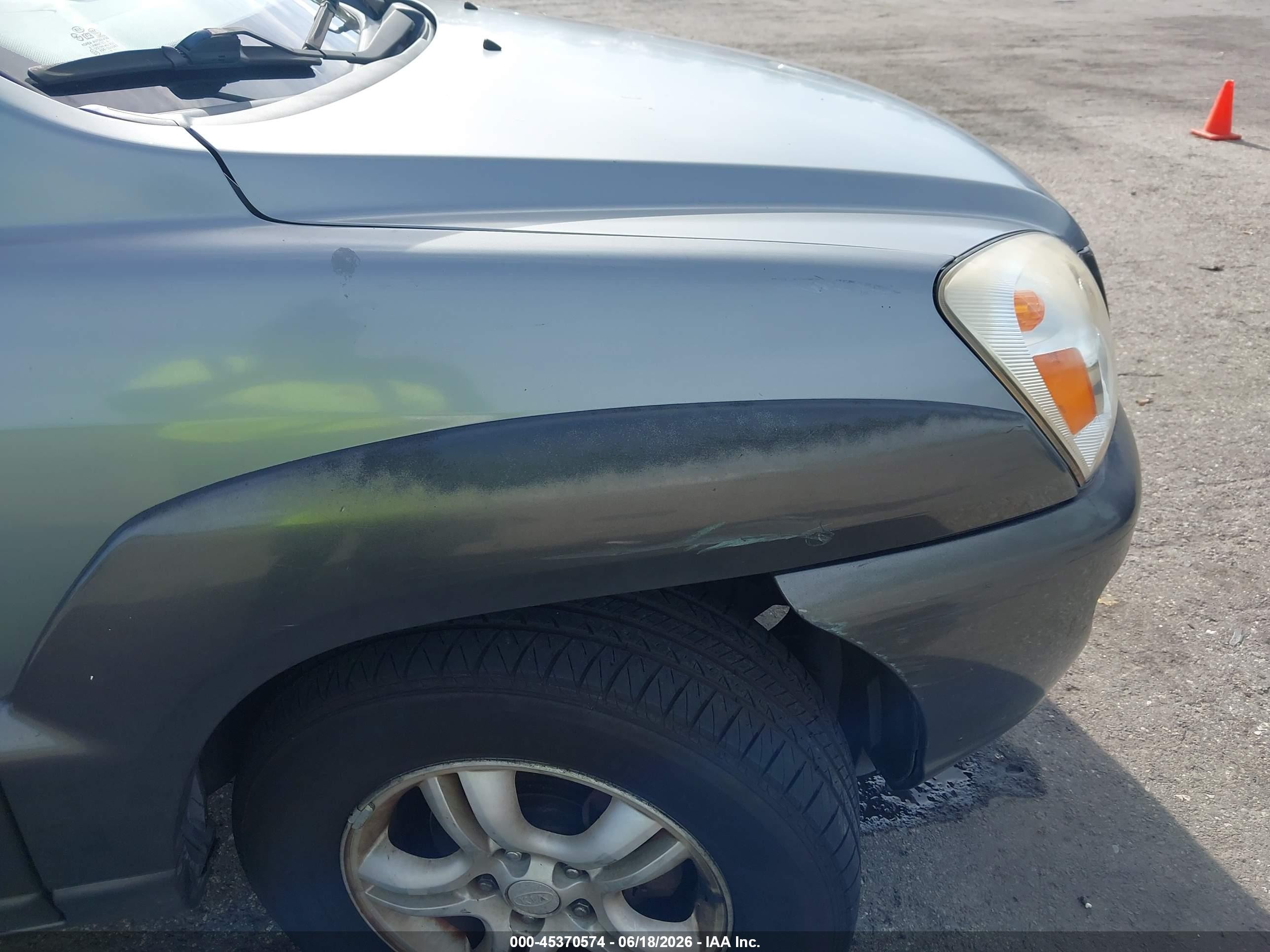 2007 Kia Sportage Lx V6 Gray vin: KNDJF723977304044