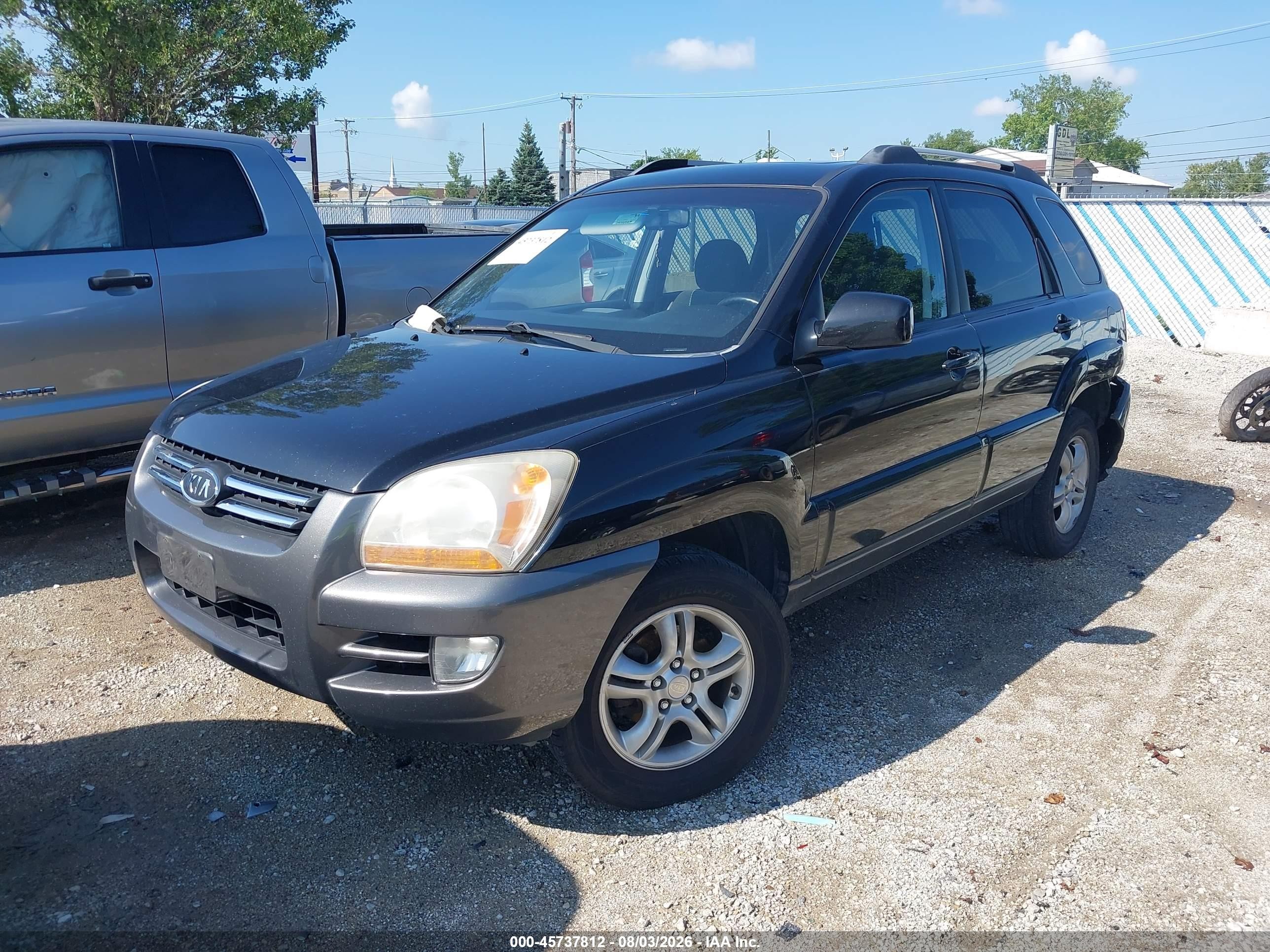 2008 Kia Sportage Ex V6 Черный vin: KNDJF723987456052