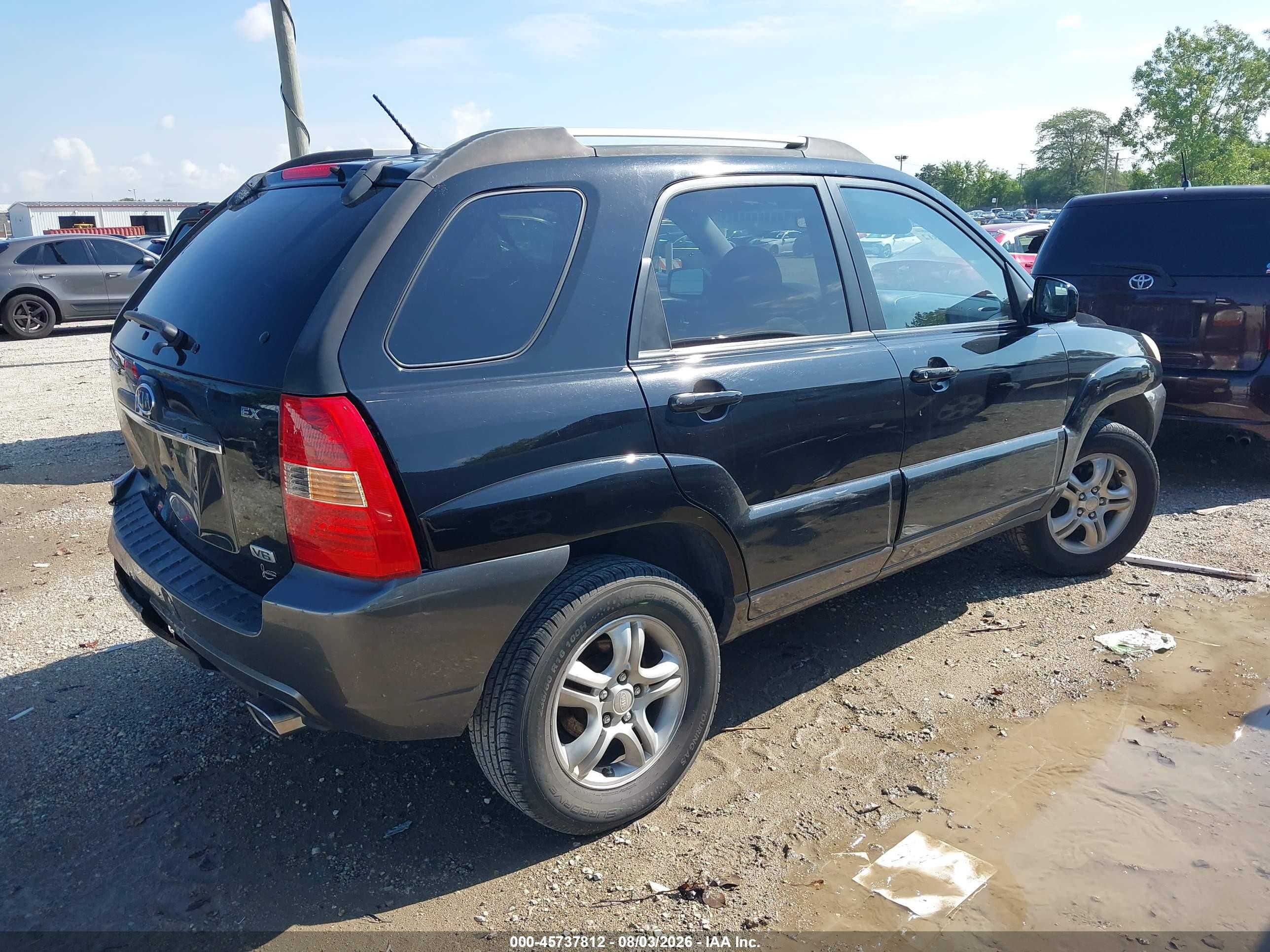 2008 Kia Sportage Ex V6 Черный vin: KNDJF723987456052