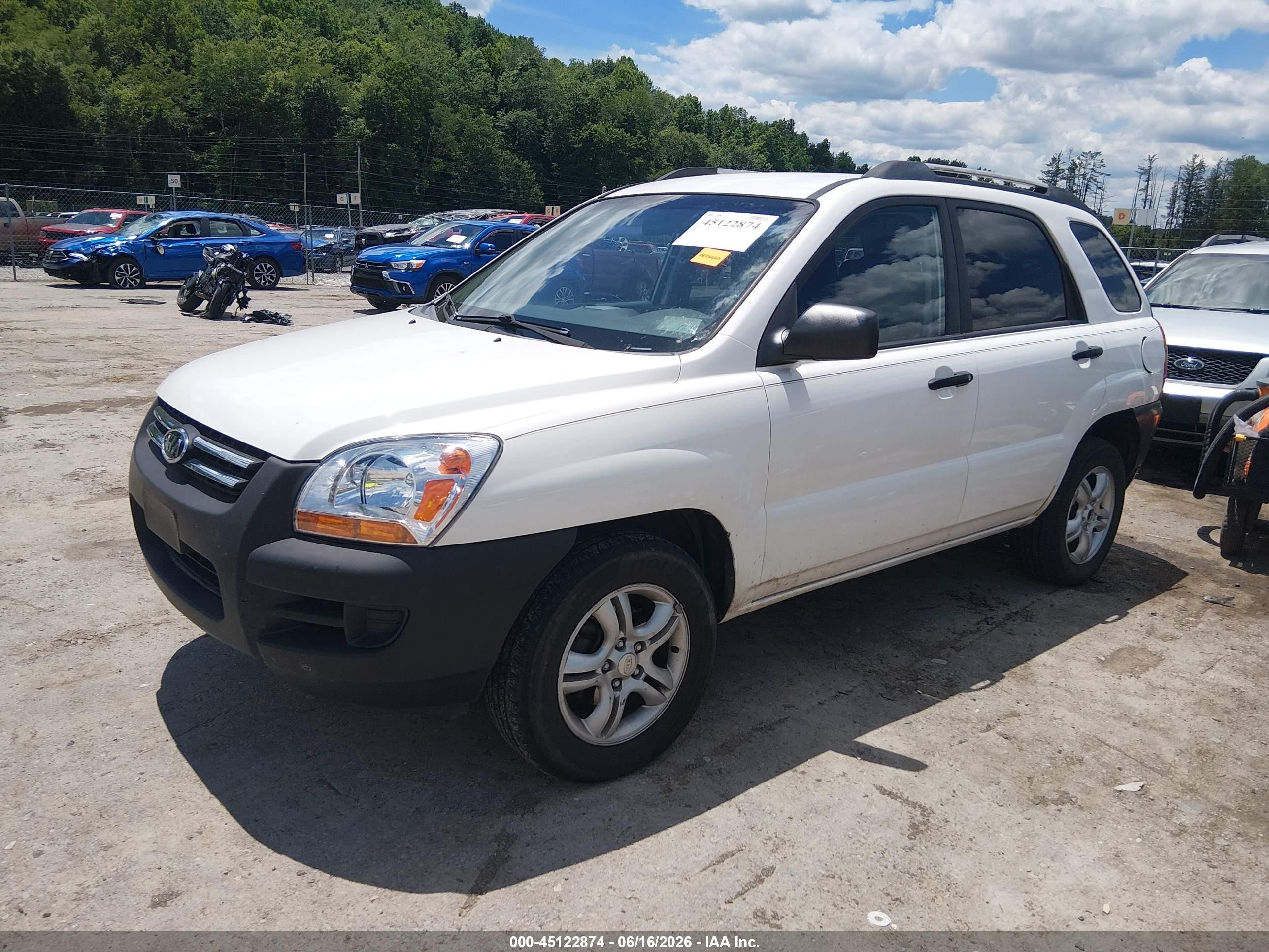 2006 Kia Sportage Ex V6/lx V6 White vin: KNDJF723X67228039