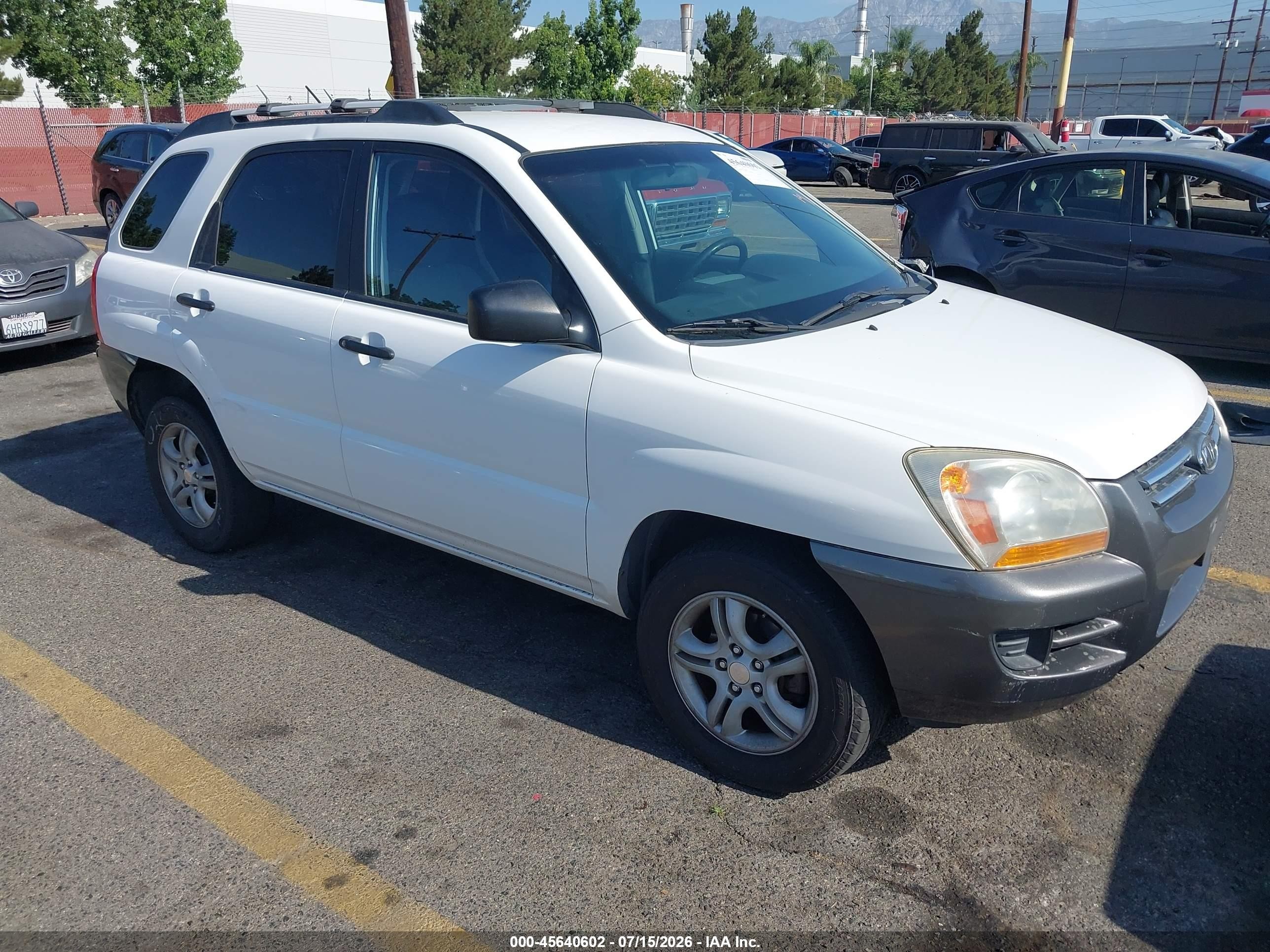 2008 Kia Sportage Lx V6 White vin: KNDJF723X87506974