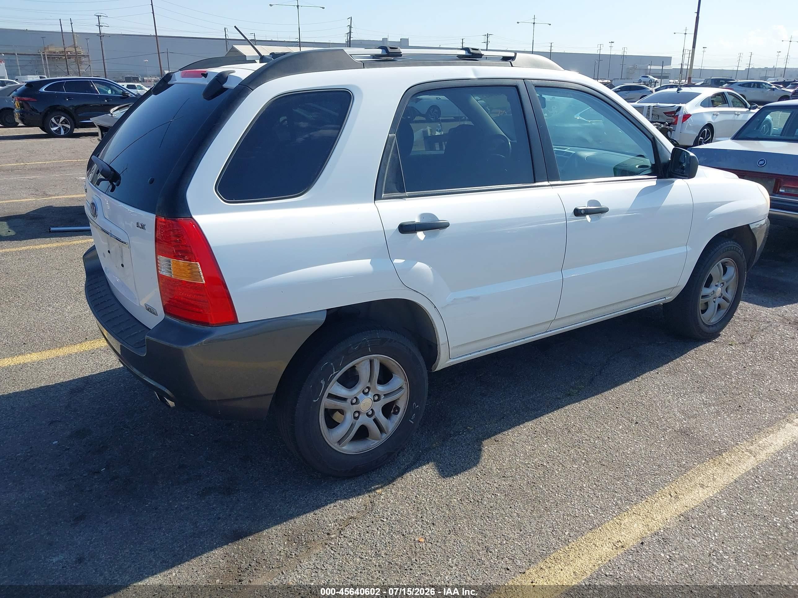 2008 Kia Sportage Lx V6 White vin: KNDJF723X87506974