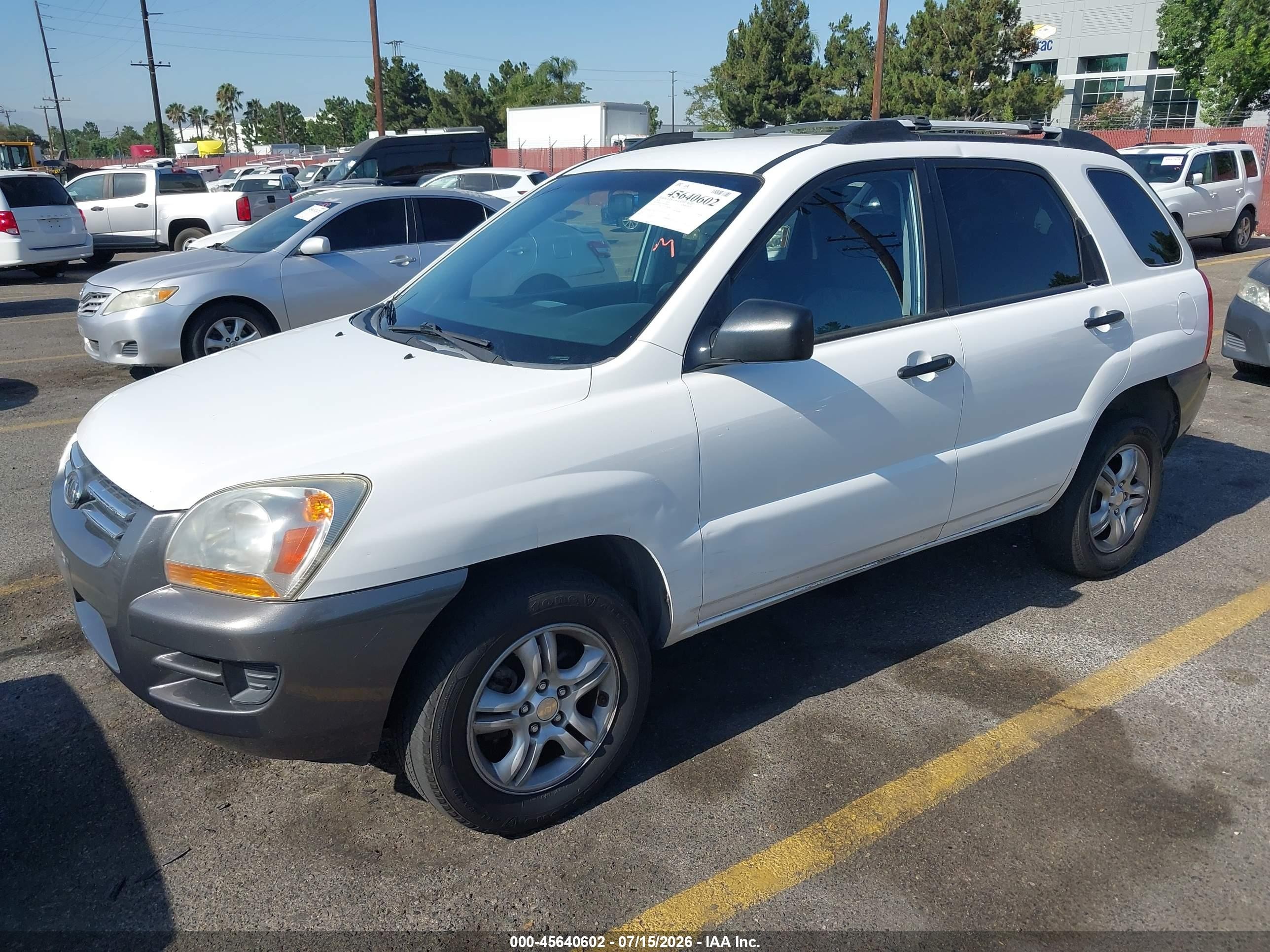 2008 Kia Sportage Lx V6 White vin: KNDJF723X87506974