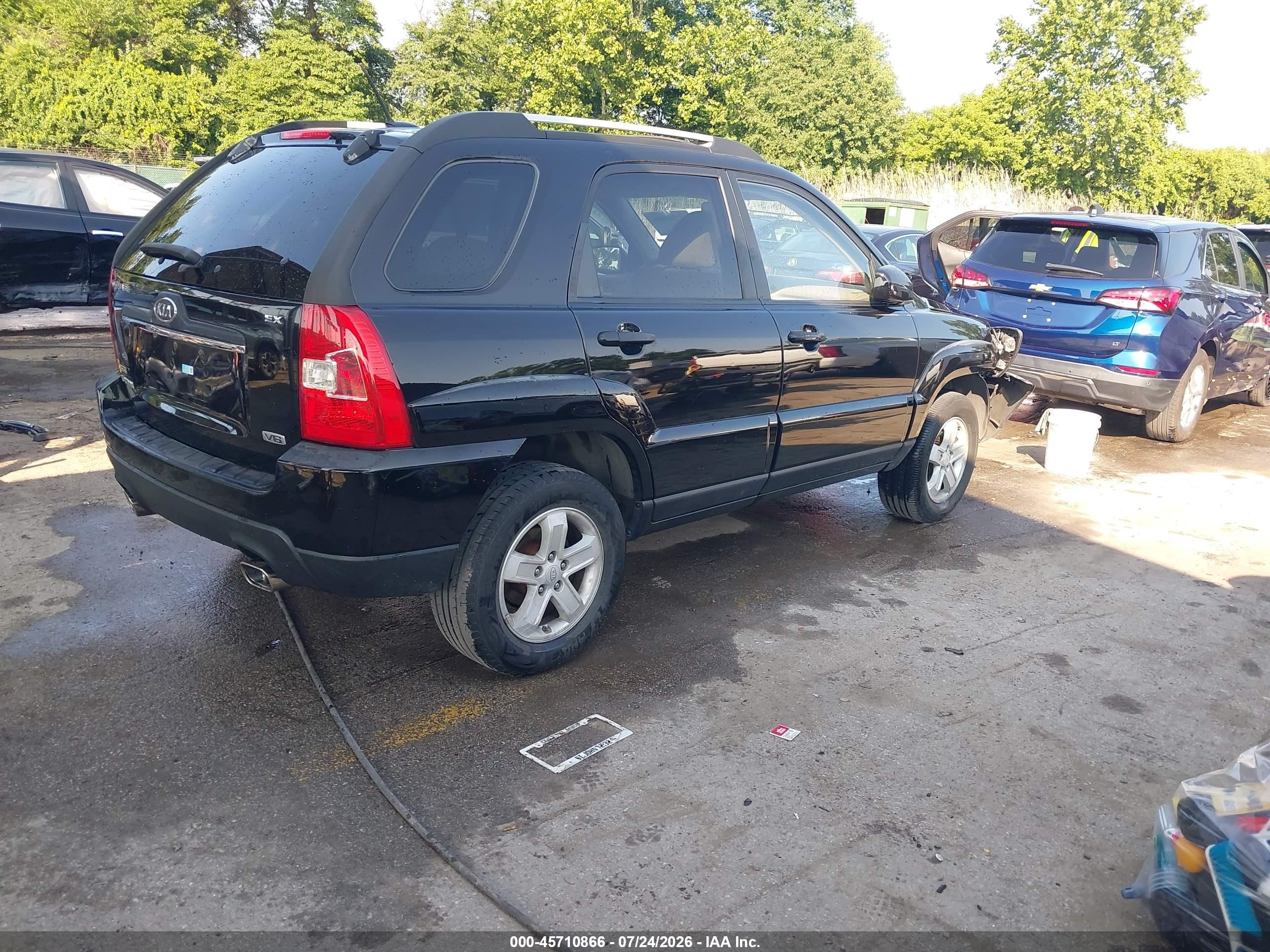 2009 Kia Sportage Ex V6 Black vin: KNDJF723X97628459