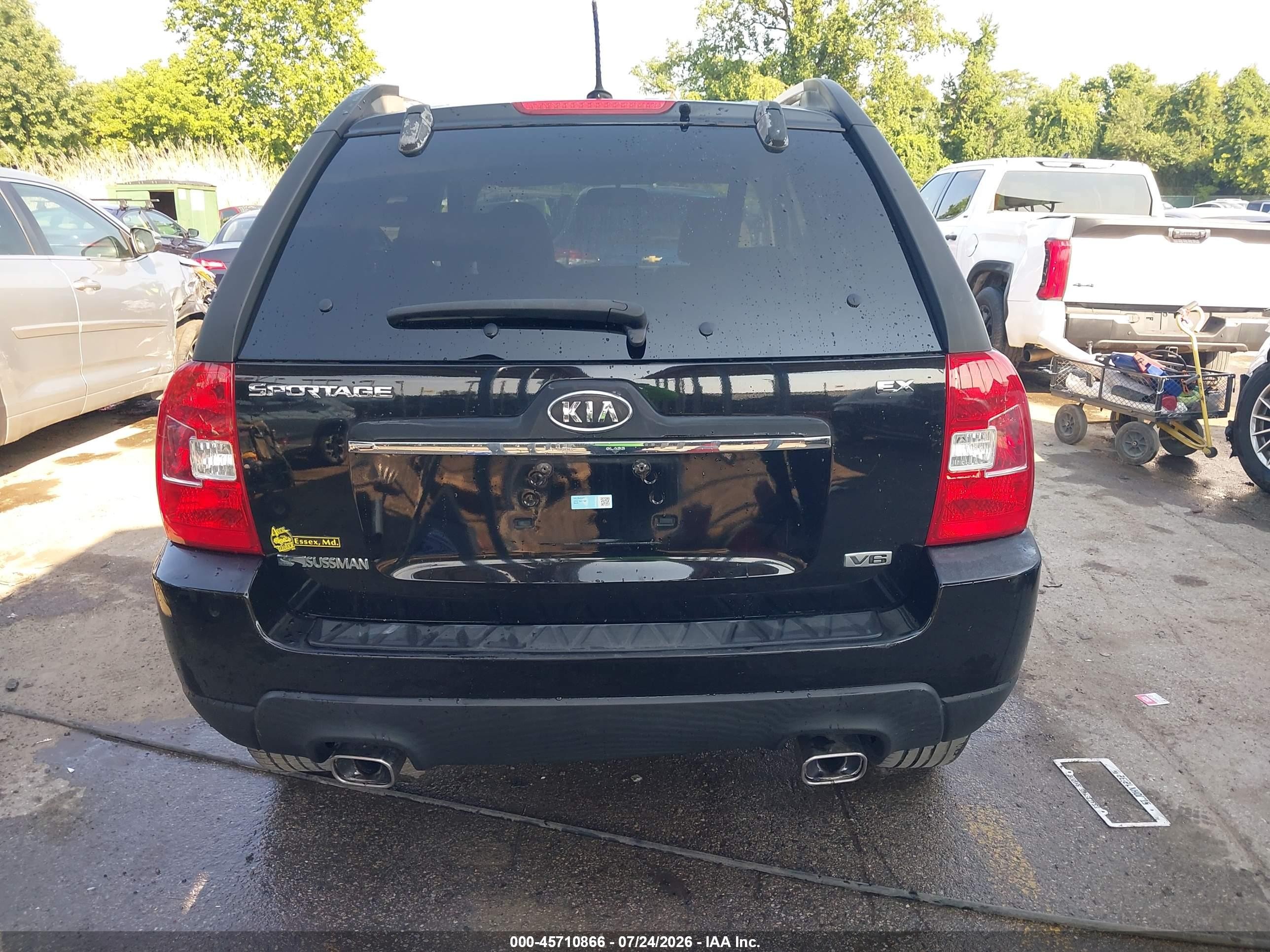 2009 Kia Sportage Ex V6 Black vin: KNDJF723X97628459