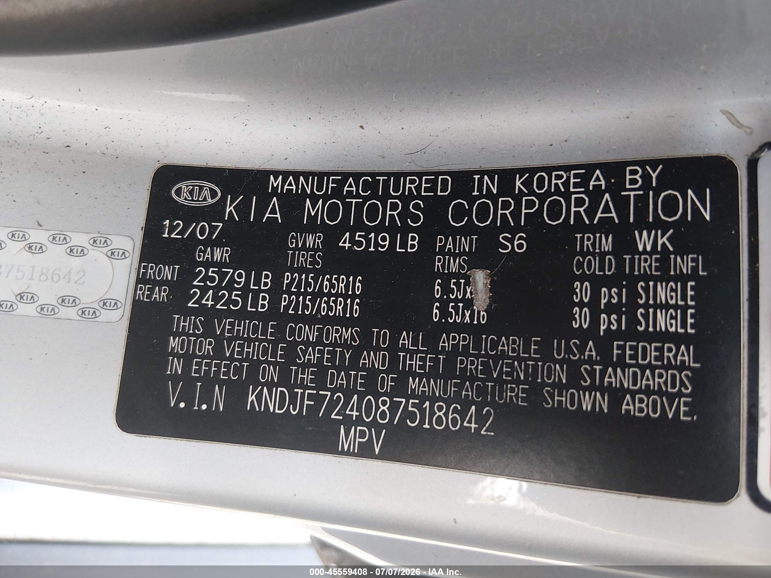 2008 Kia Sportage Lx Silver vin: KNDJF724087518642