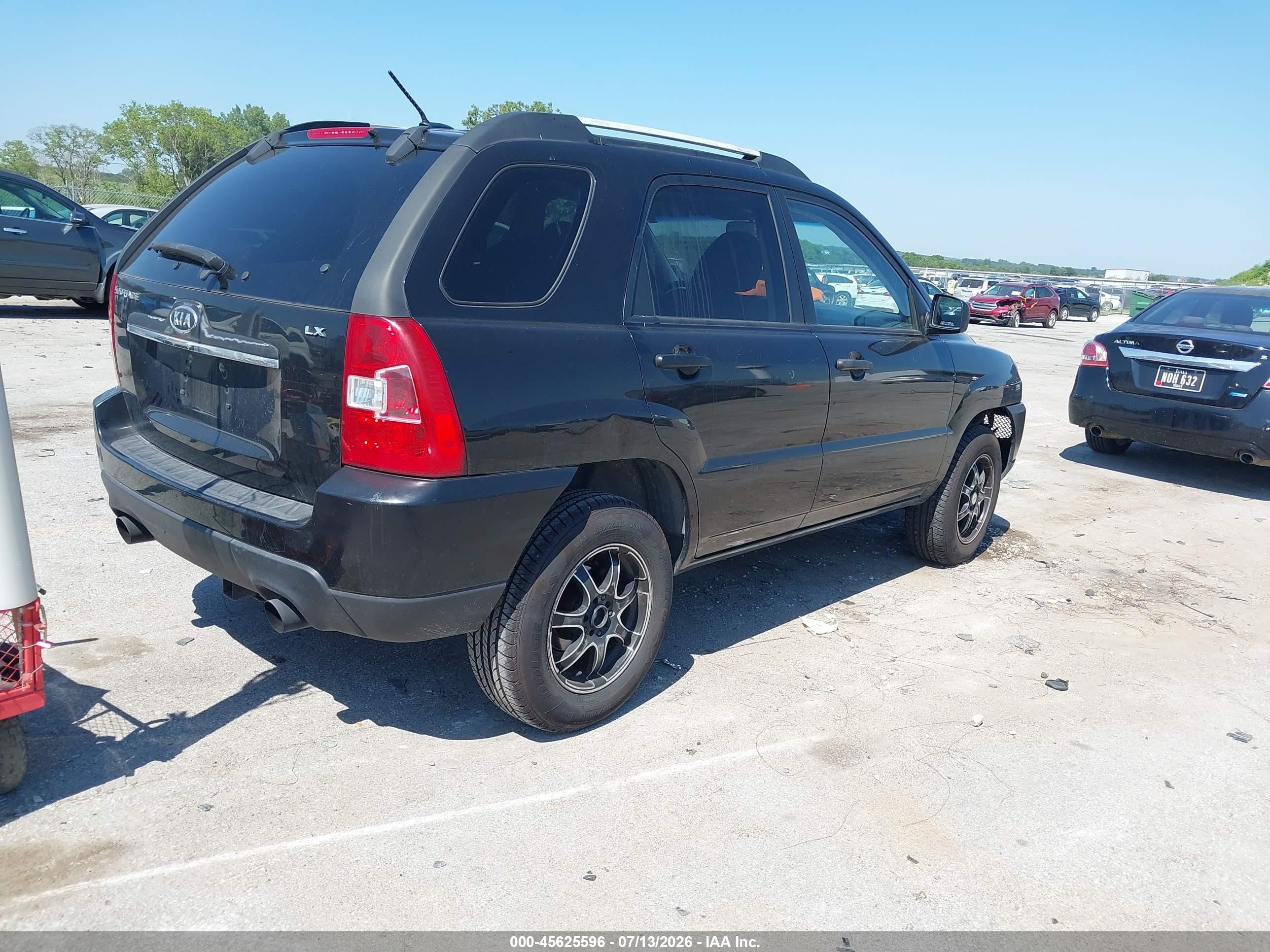 2009 Kia Sportage Lx Black vin: KNDJF724097592242