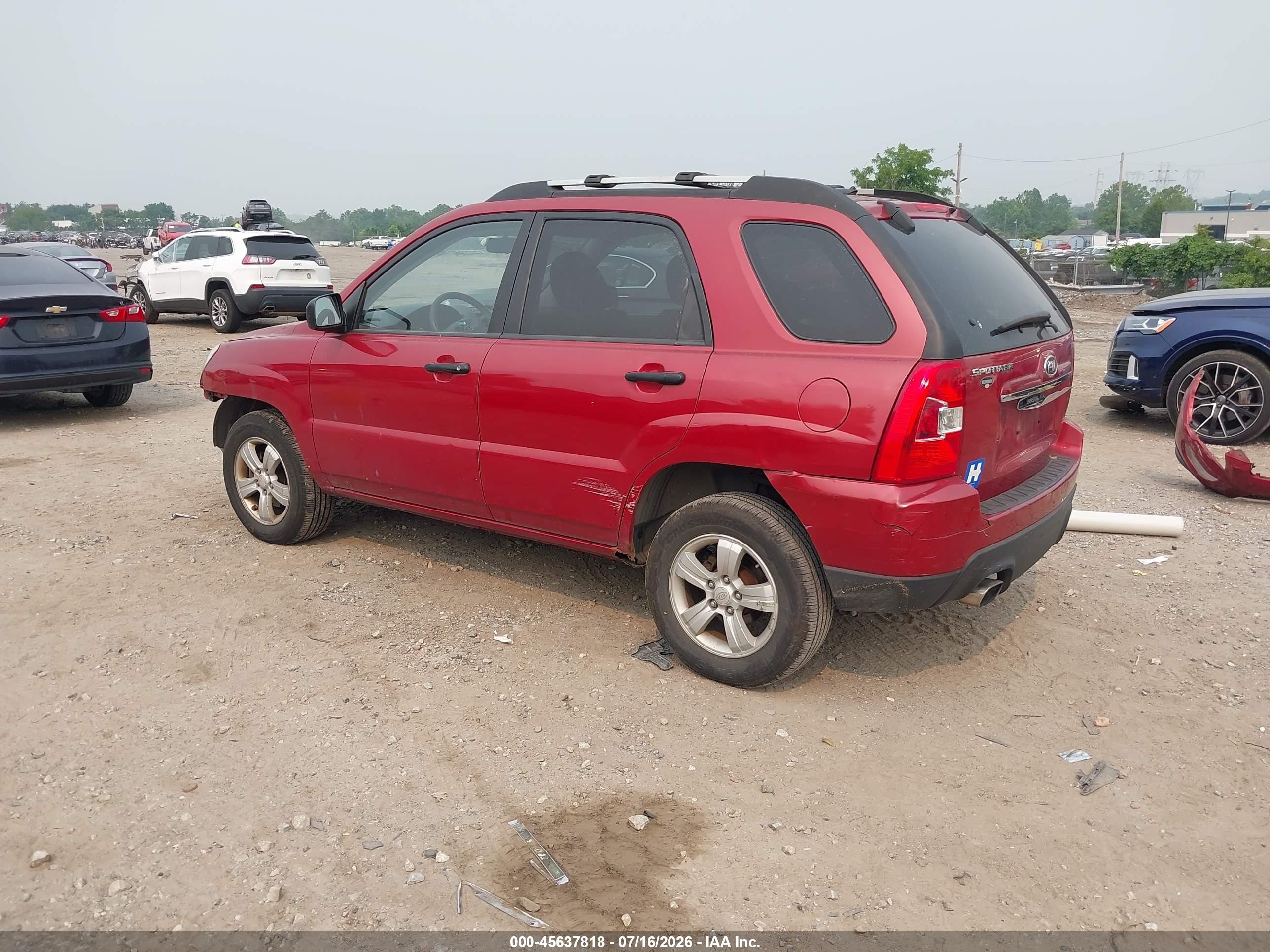 2009 Kia Sportage Lx Red vin: KNDJF724097641293