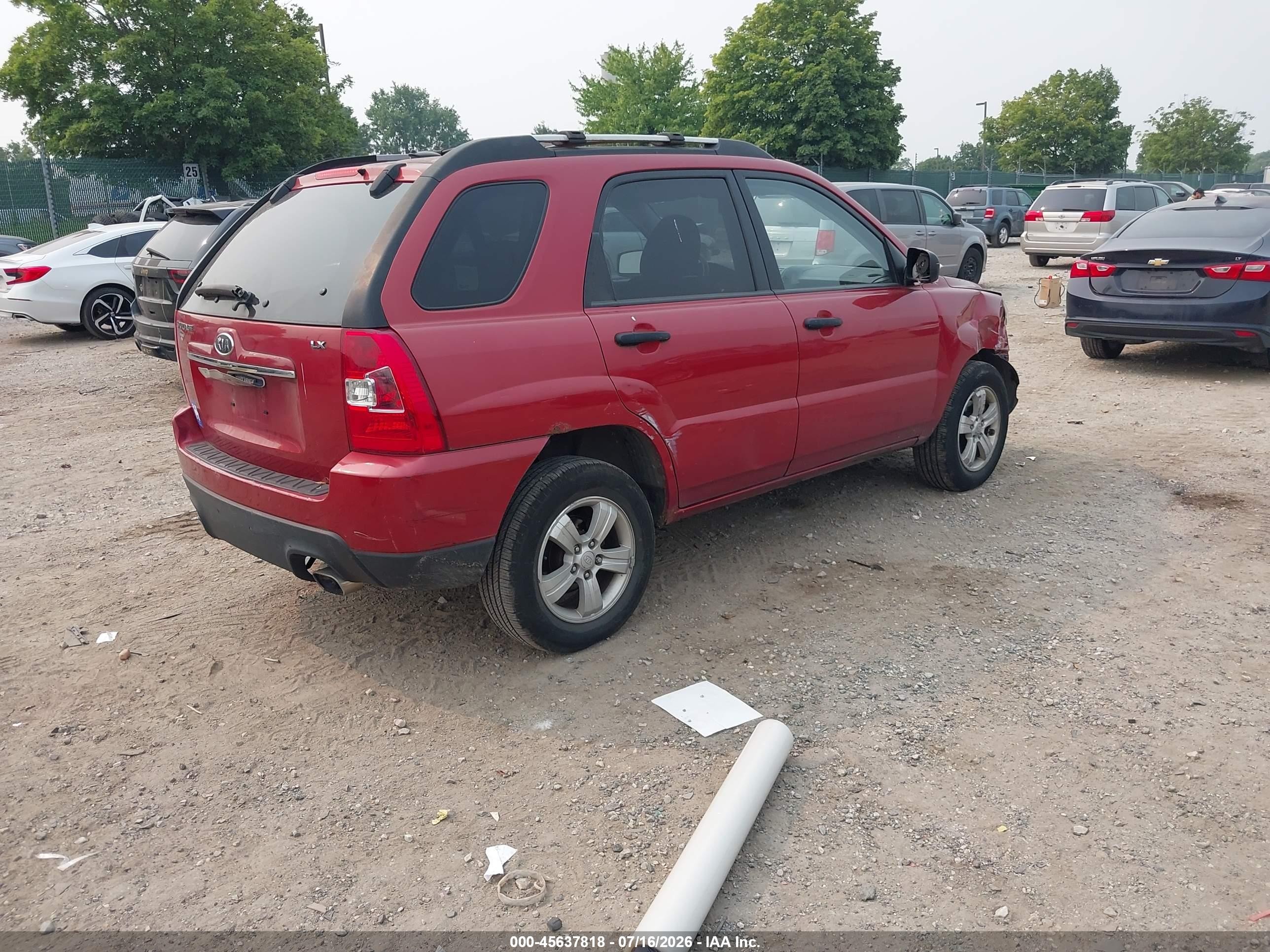 2009 Kia Sportage Lx Red vin: KNDJF724097641293