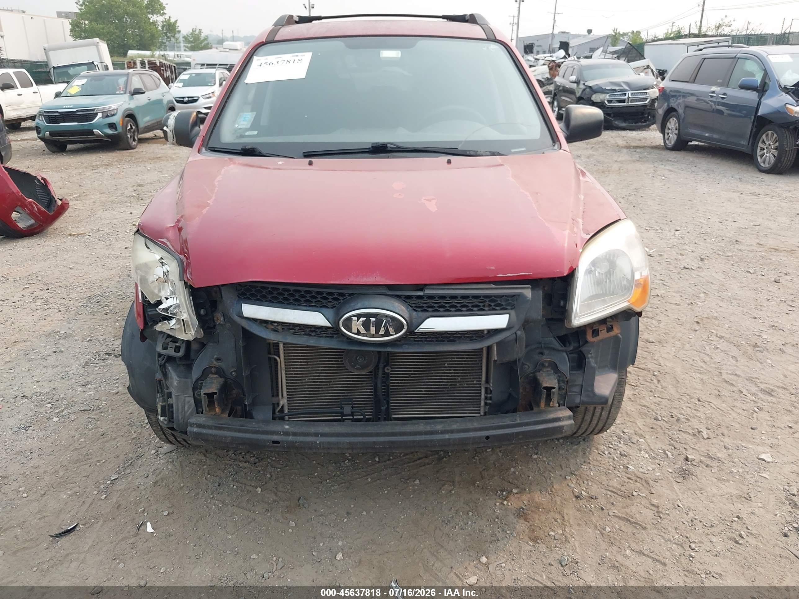 2009 Kia Sportage Lx Red vin: KNDJF724097641293