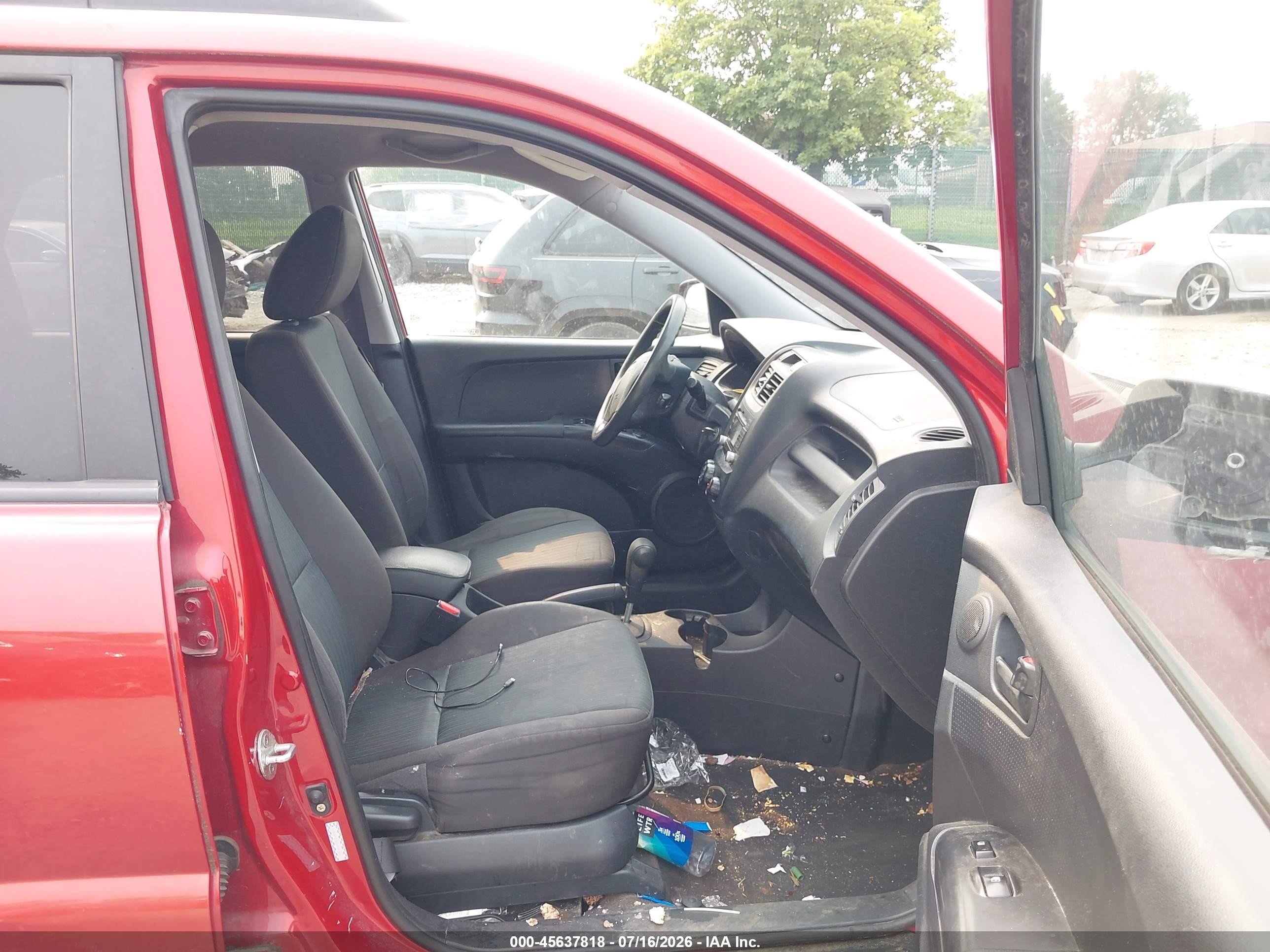 2009 Kia Sportage Lx Red vin: KNDJF724097641293