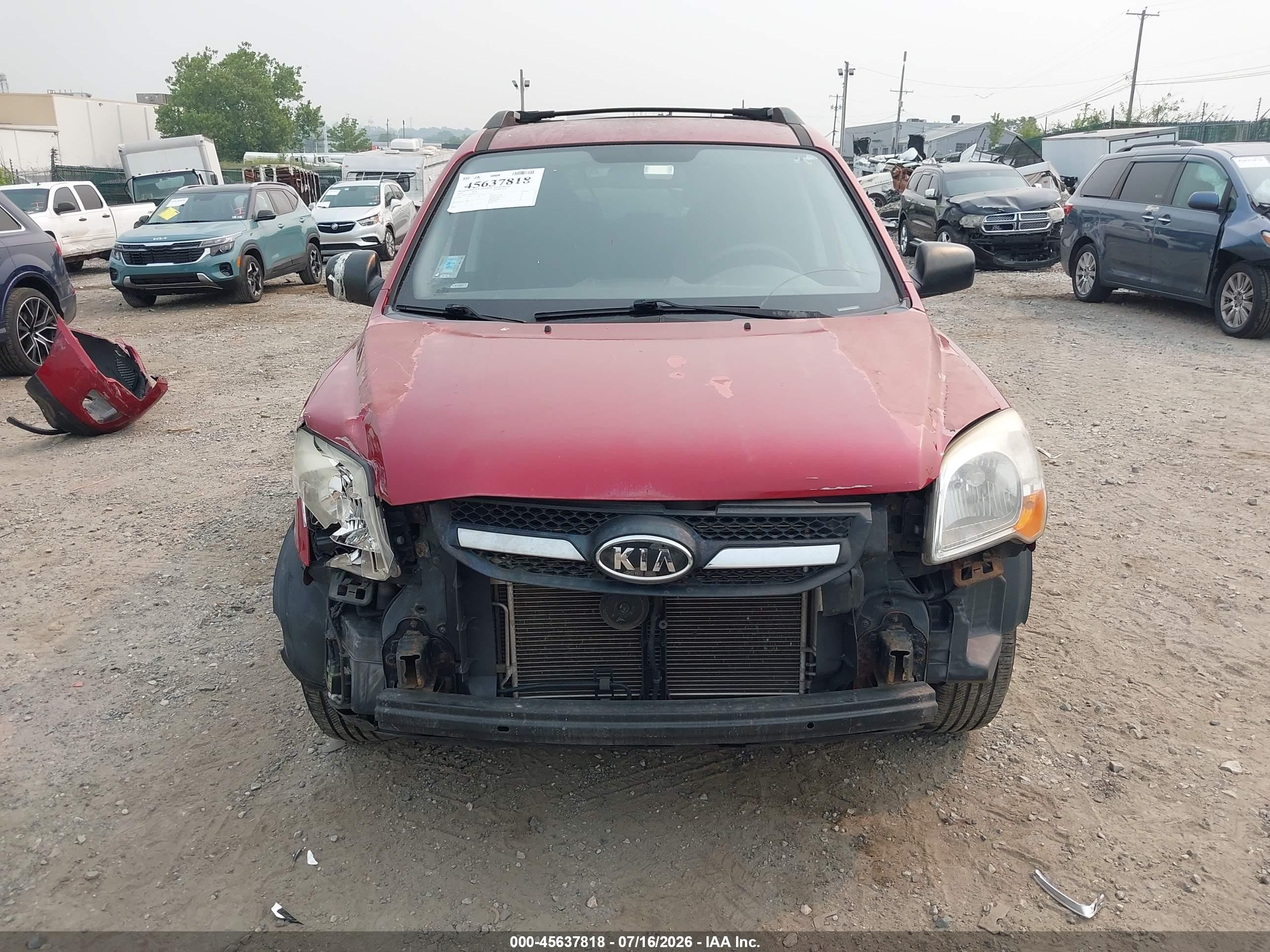 2009 Kia Sportage Lx Red vin: KNDJF724097641293