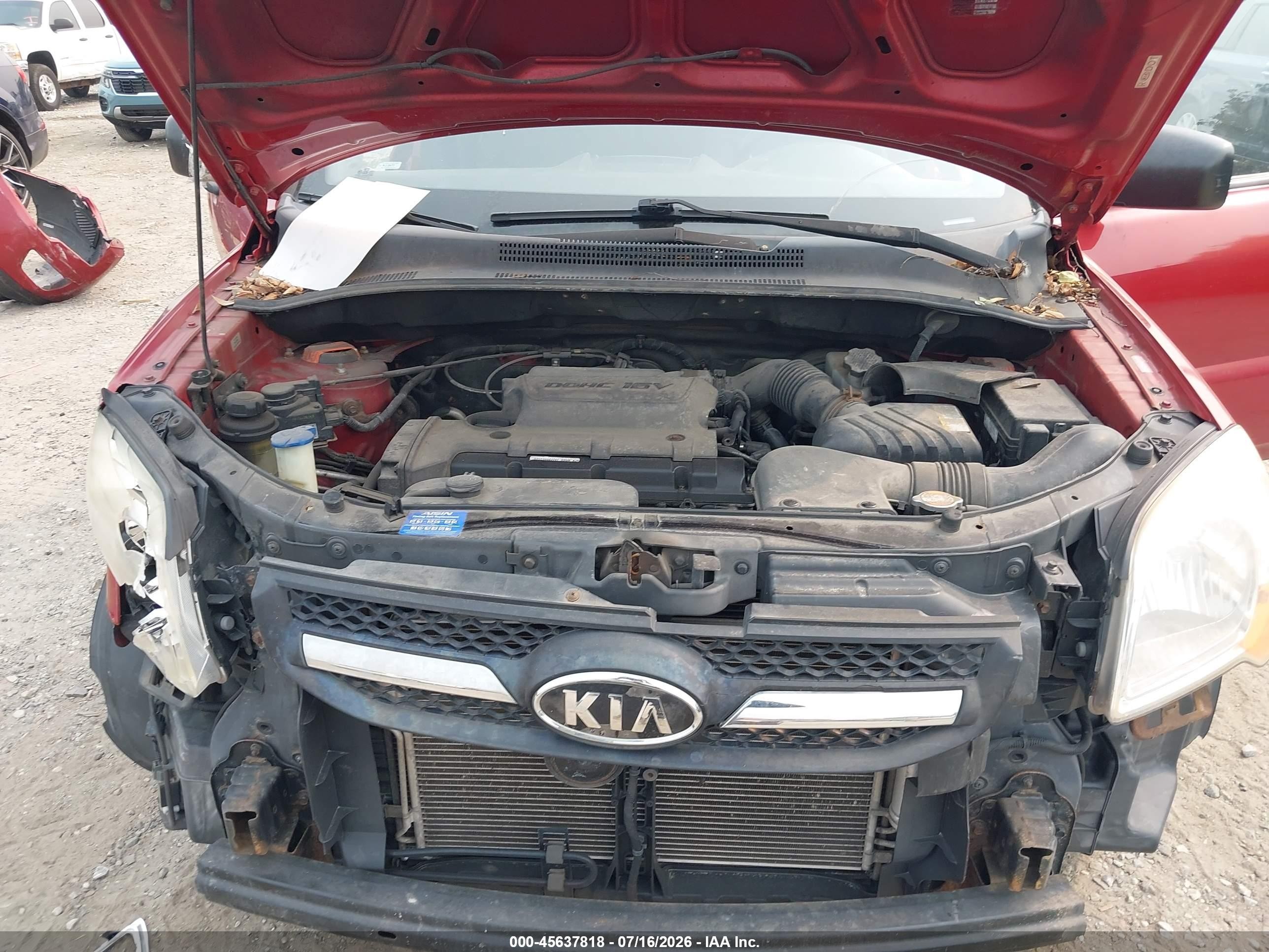 2009 Kia Sportage Lx Red vin: KNDJF724097641293