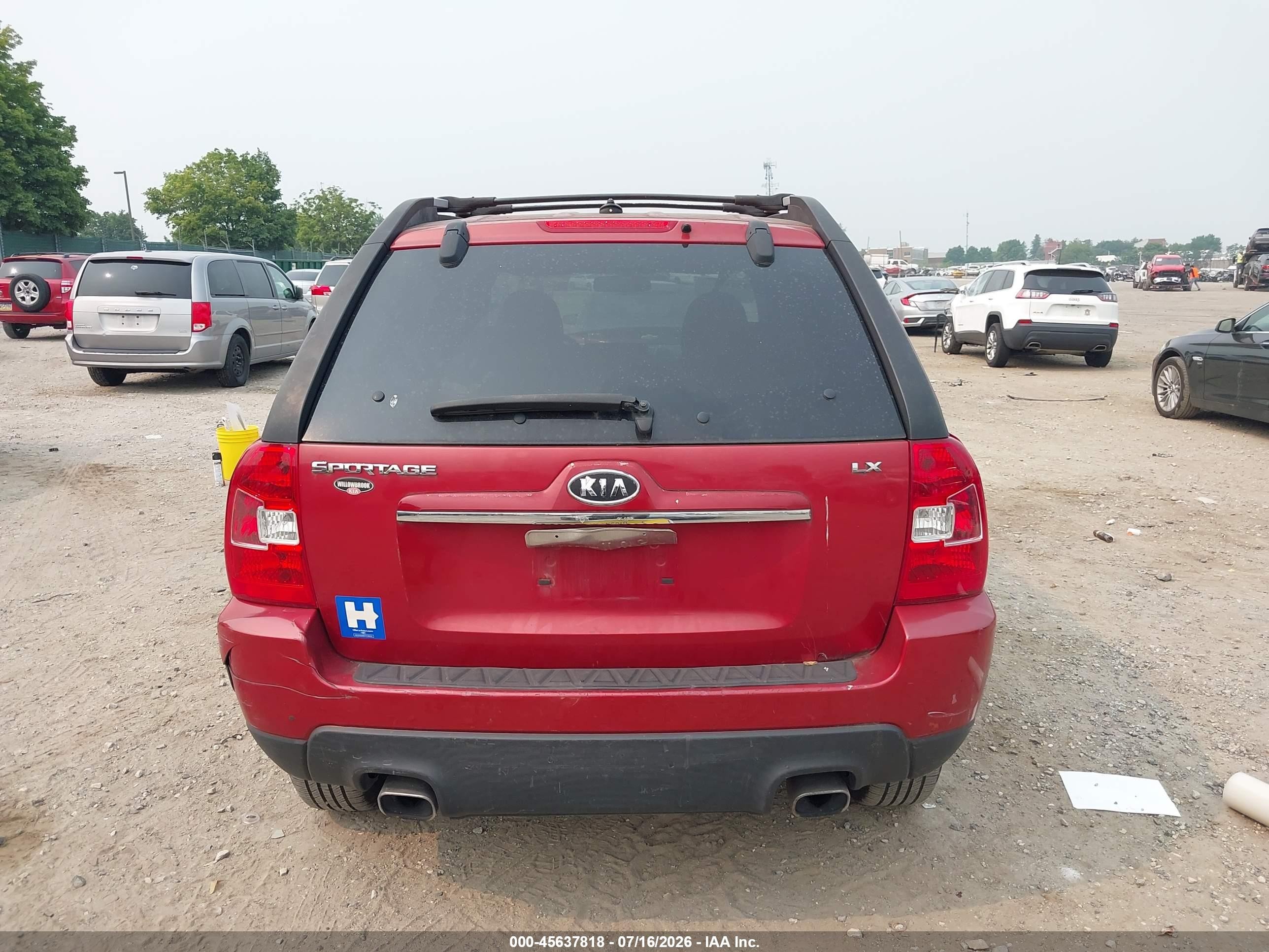 2009 Kia Sportage Lx Red vin: KNDJF724097641293