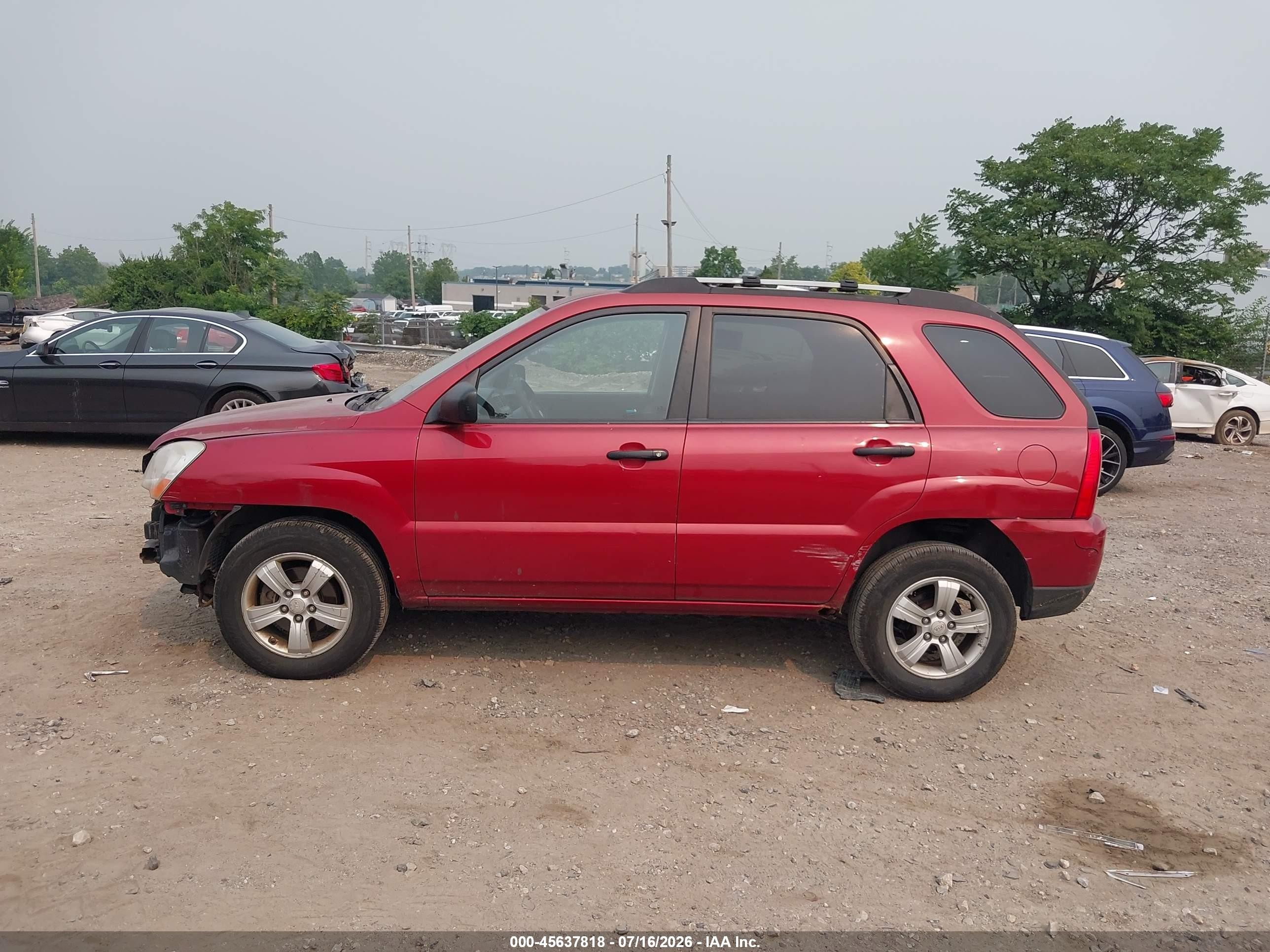 2009 Kia Sportage Lx Red vin: KNDJF724097641293