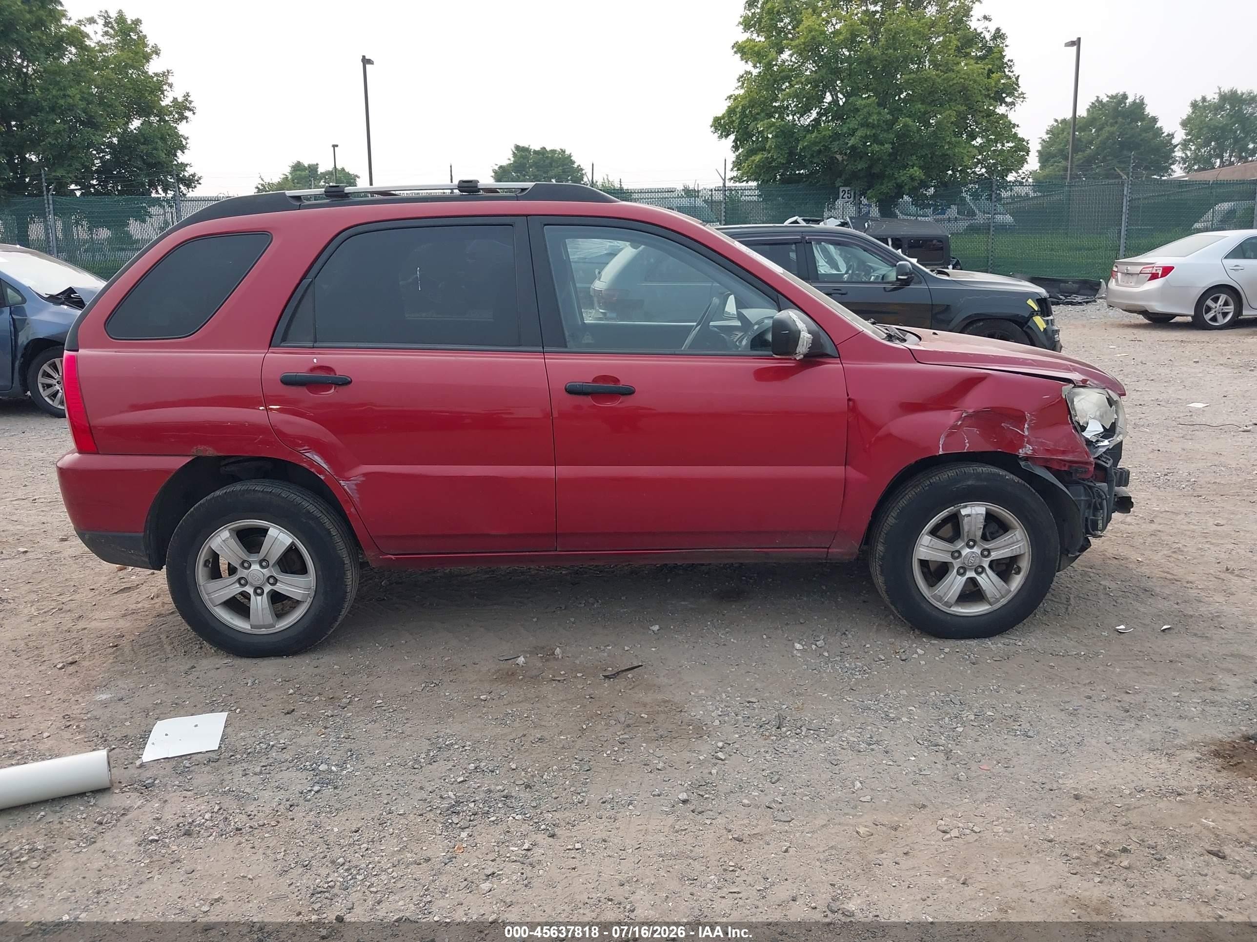 2009 Kia Sportage Lx Red vin: KNDJF724097641293