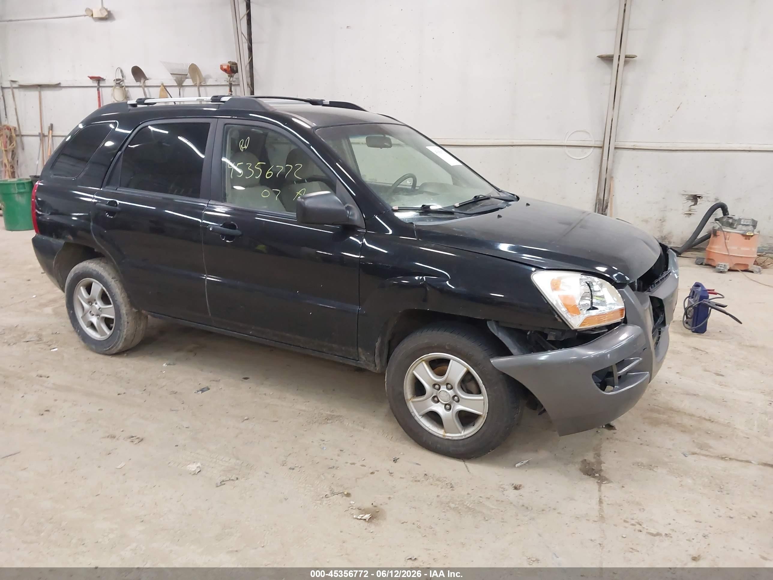 2007 Kia Sportage Lx Black vin: KNDJF724177356339