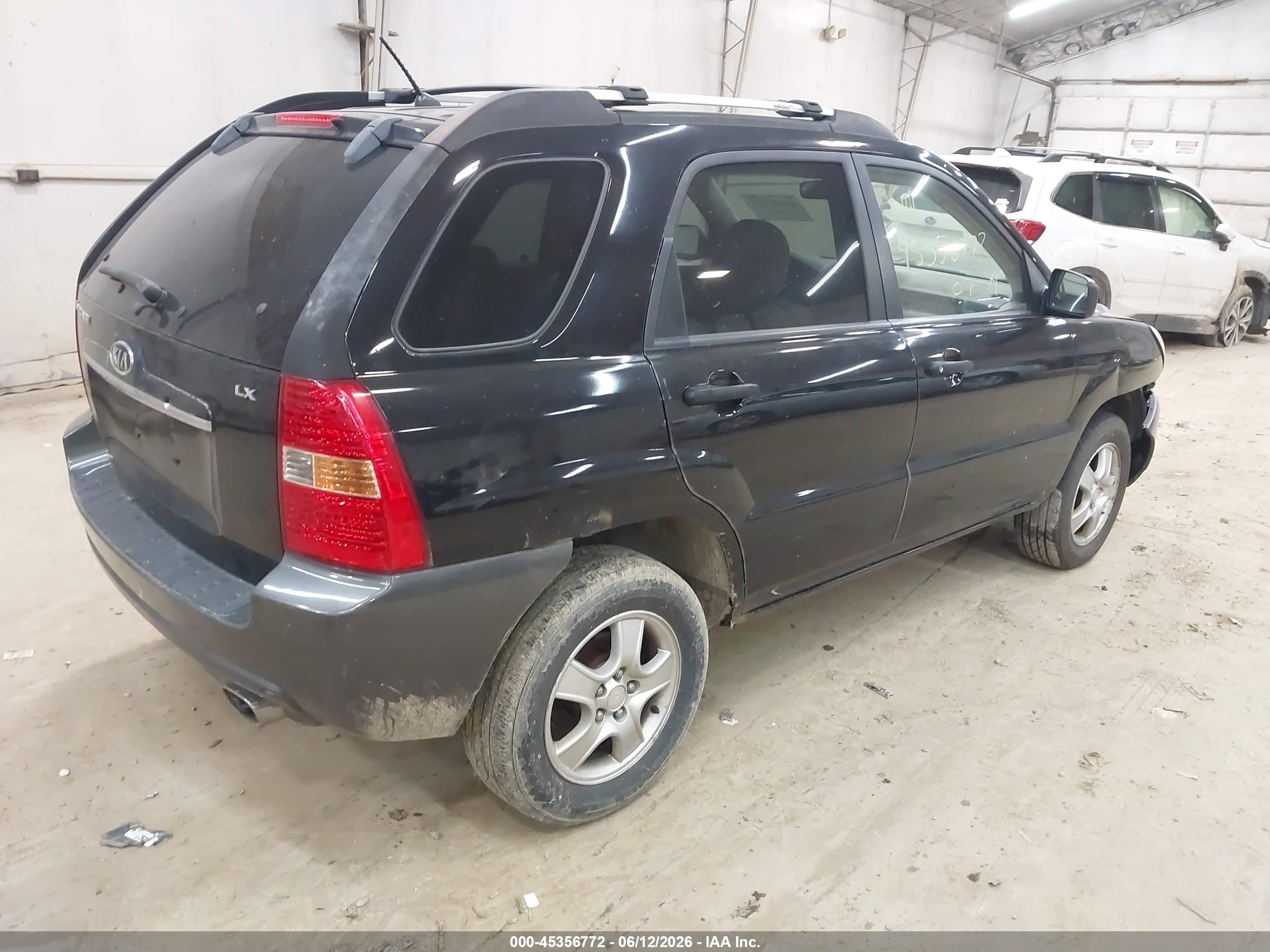 2007 Kia Sportage Lx Black vin: KNDJF724177356339