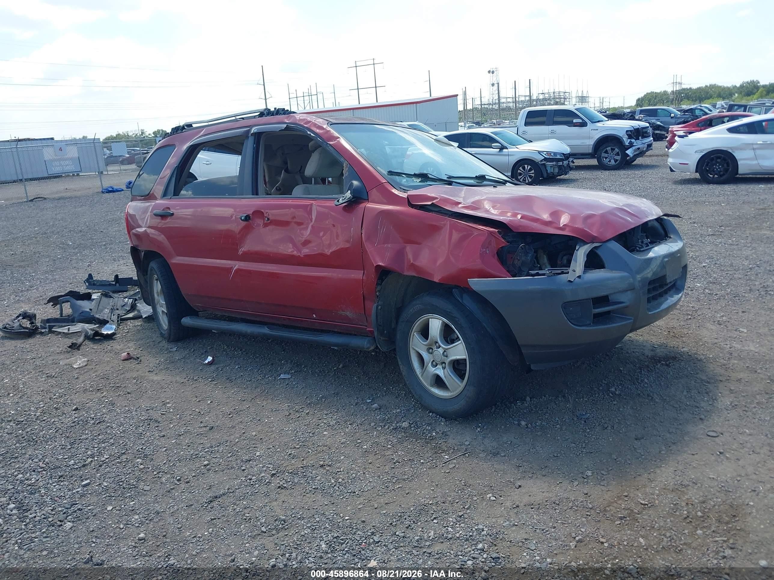2007 Kia Sportage Lx Красный vin: KNDJF724177428365