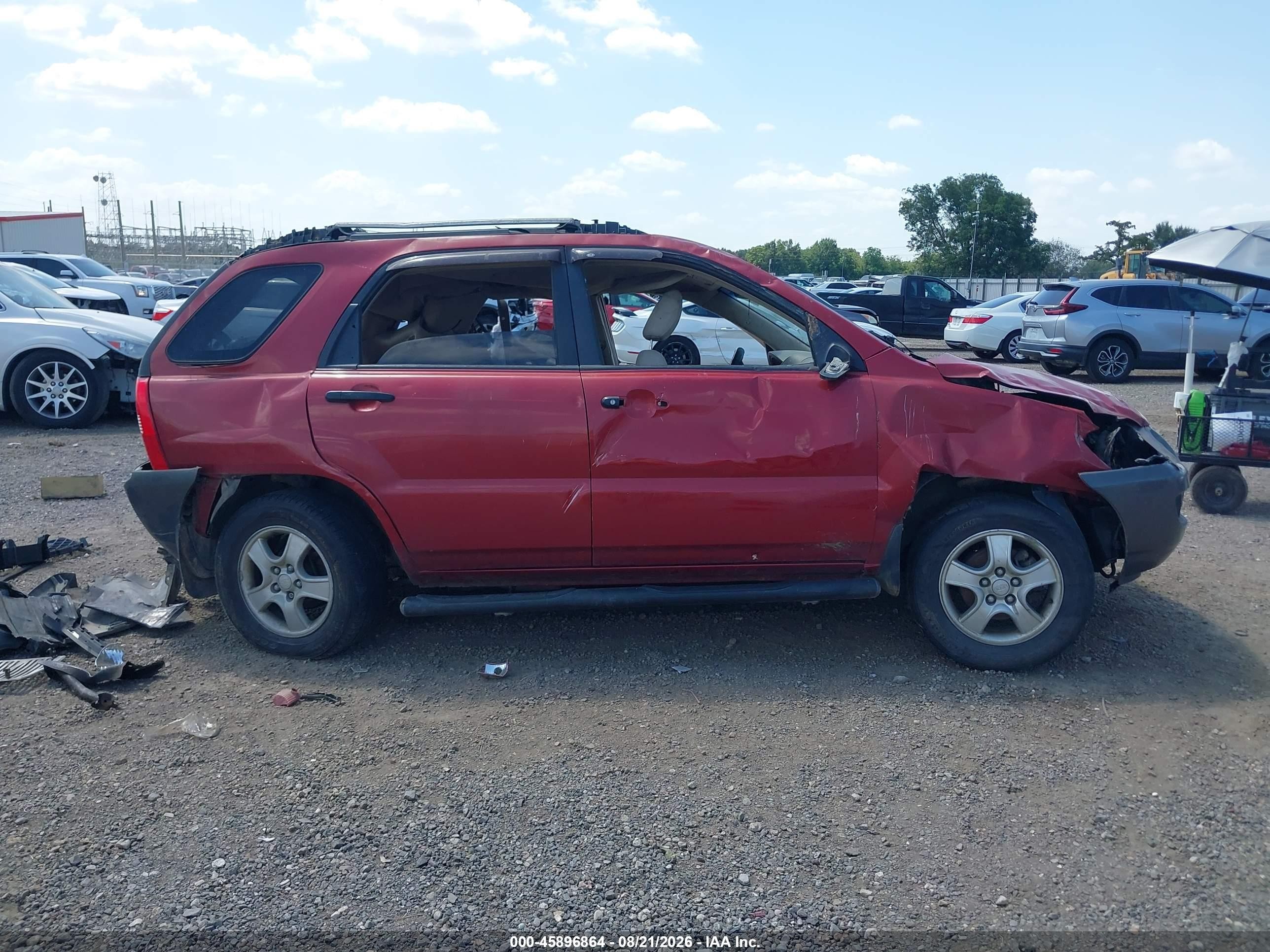 2007 Kia Sportage Lx Red vin: KNDJF724177428365