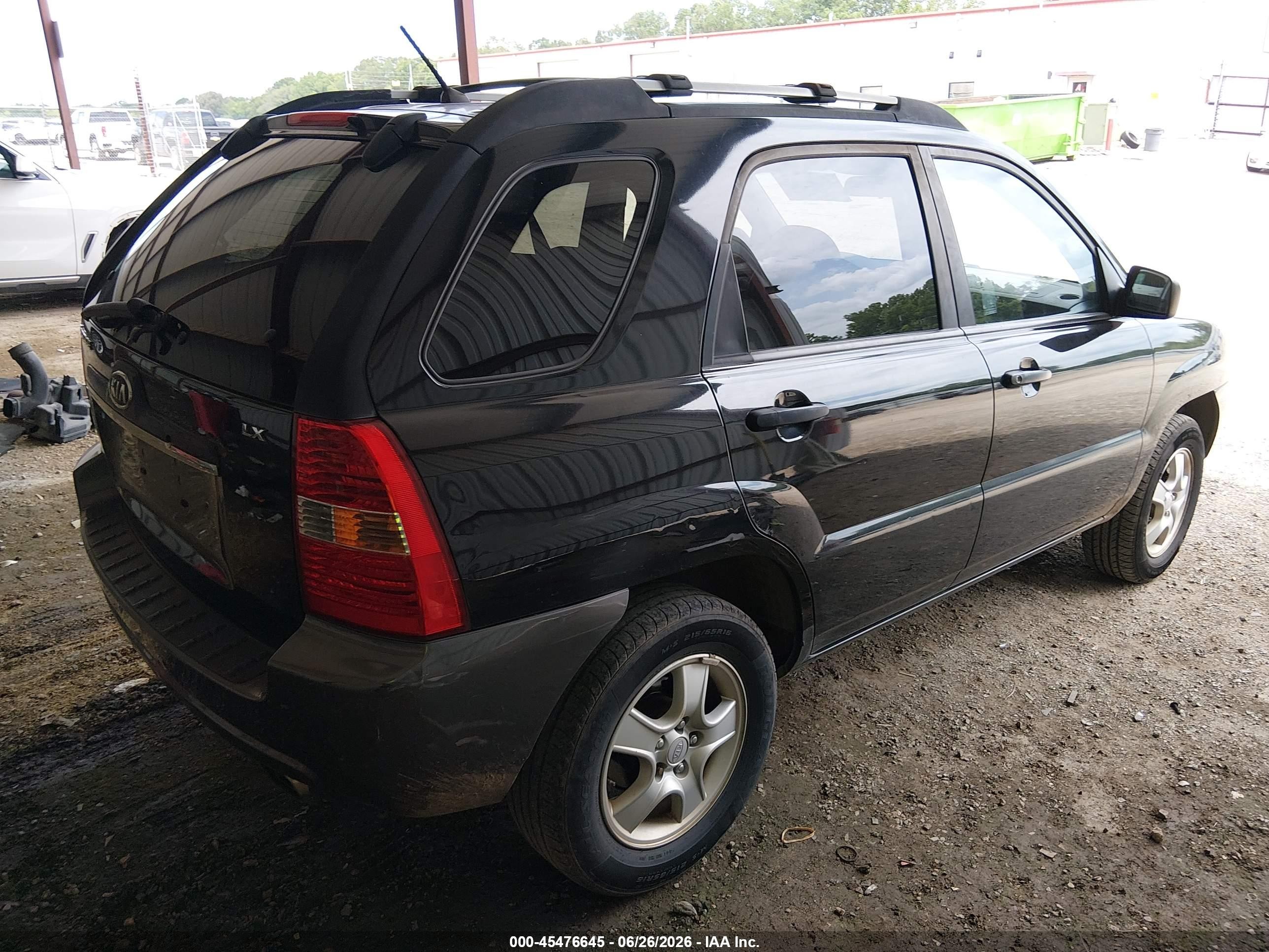 2007 Kia Sportage Lx Black vin: KNDJF724177447384