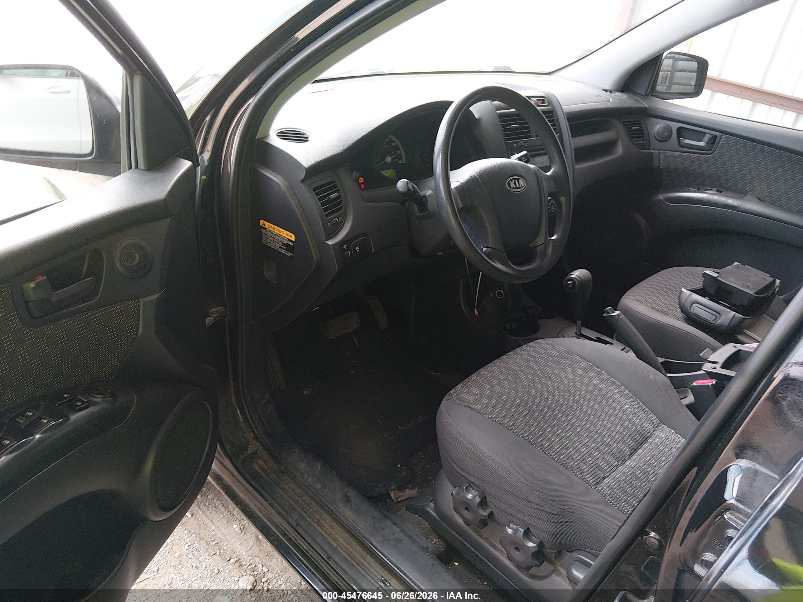 2007 Kia Sportage Lx Black vin: KNDJF724177447384