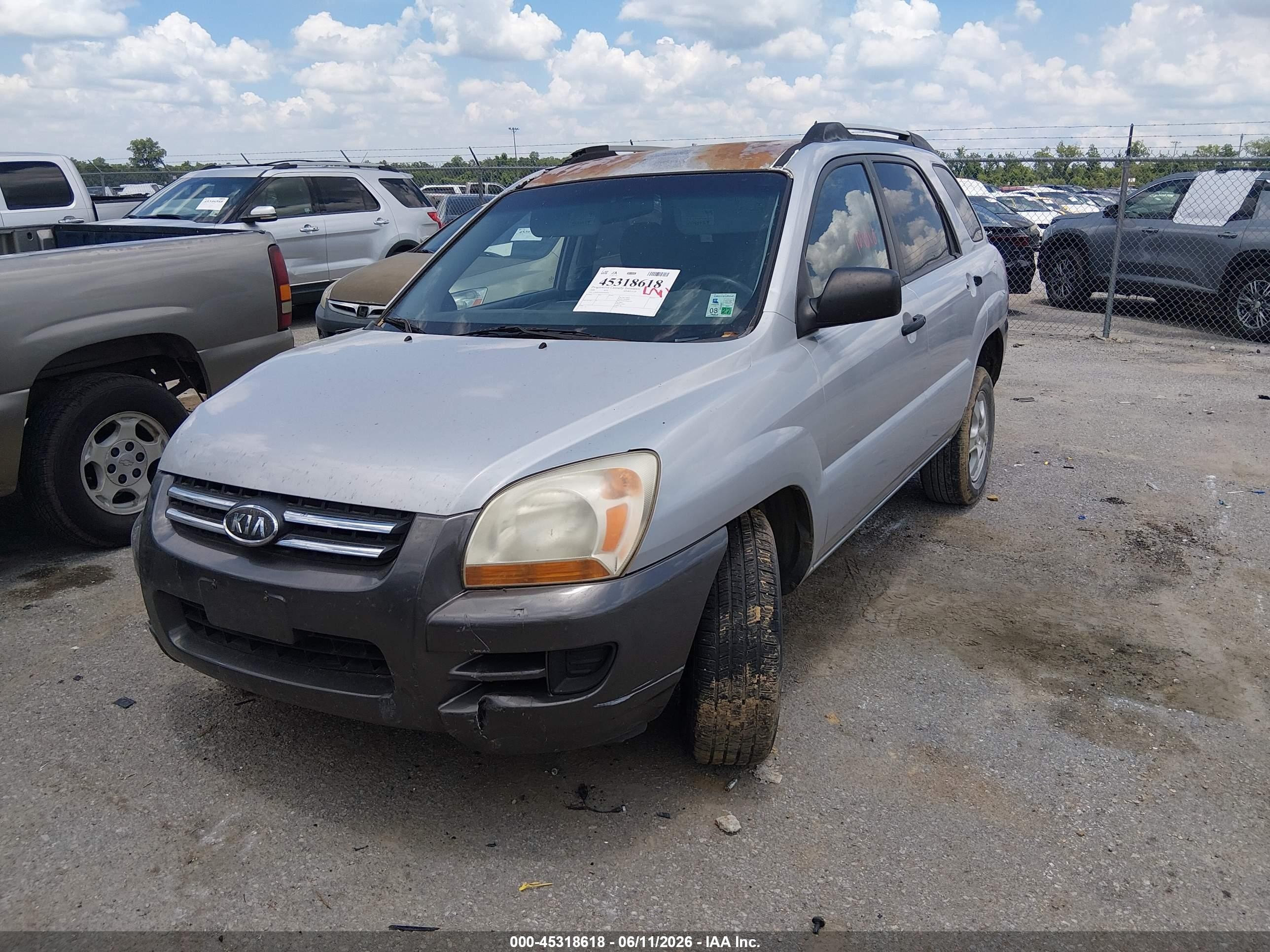 2008 Kia Sportage Lx Gray vin: KNDJF724187464056