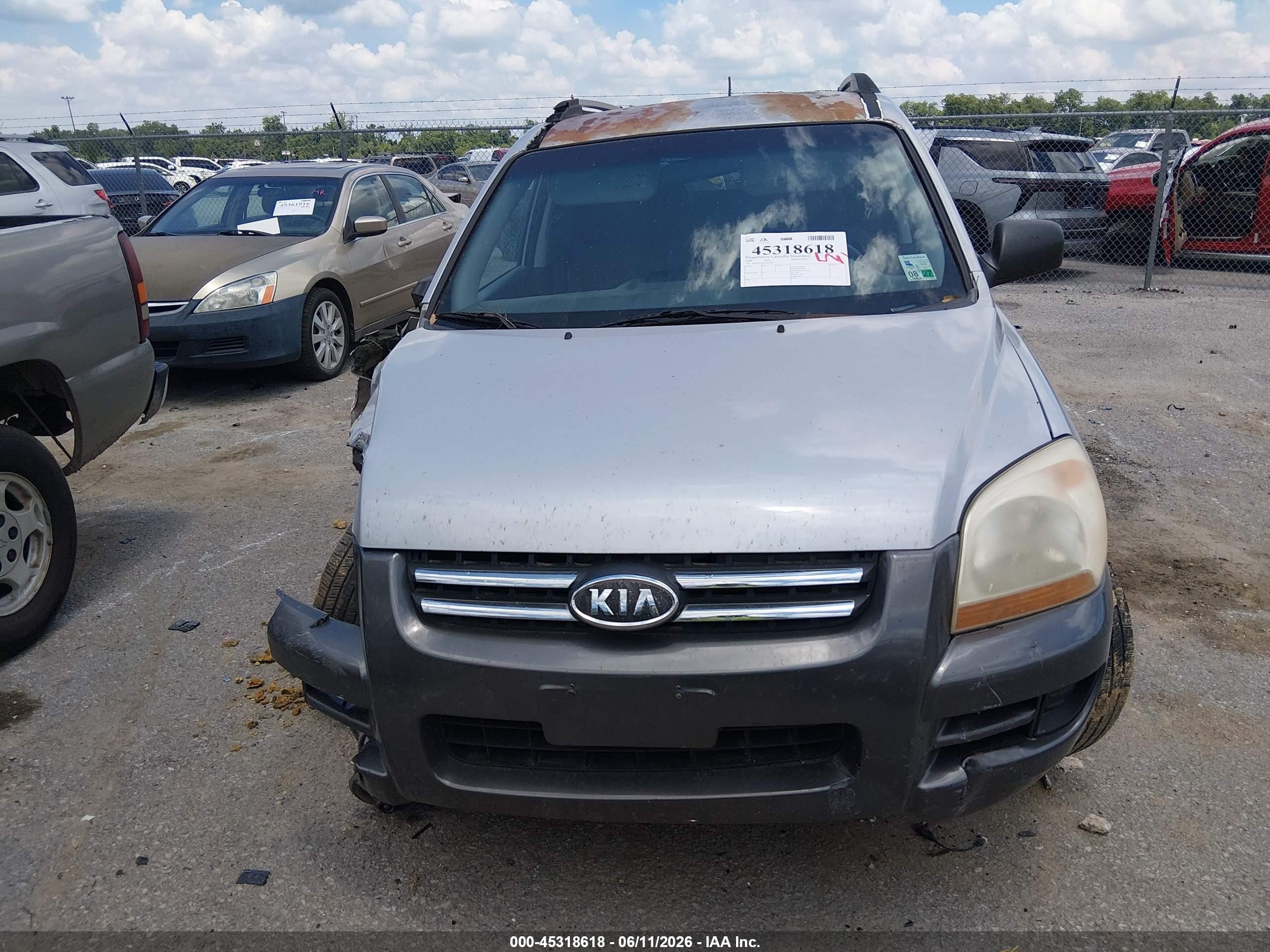 2008 Kia Sportage Lx Gray vin: KNDJF724187464056
