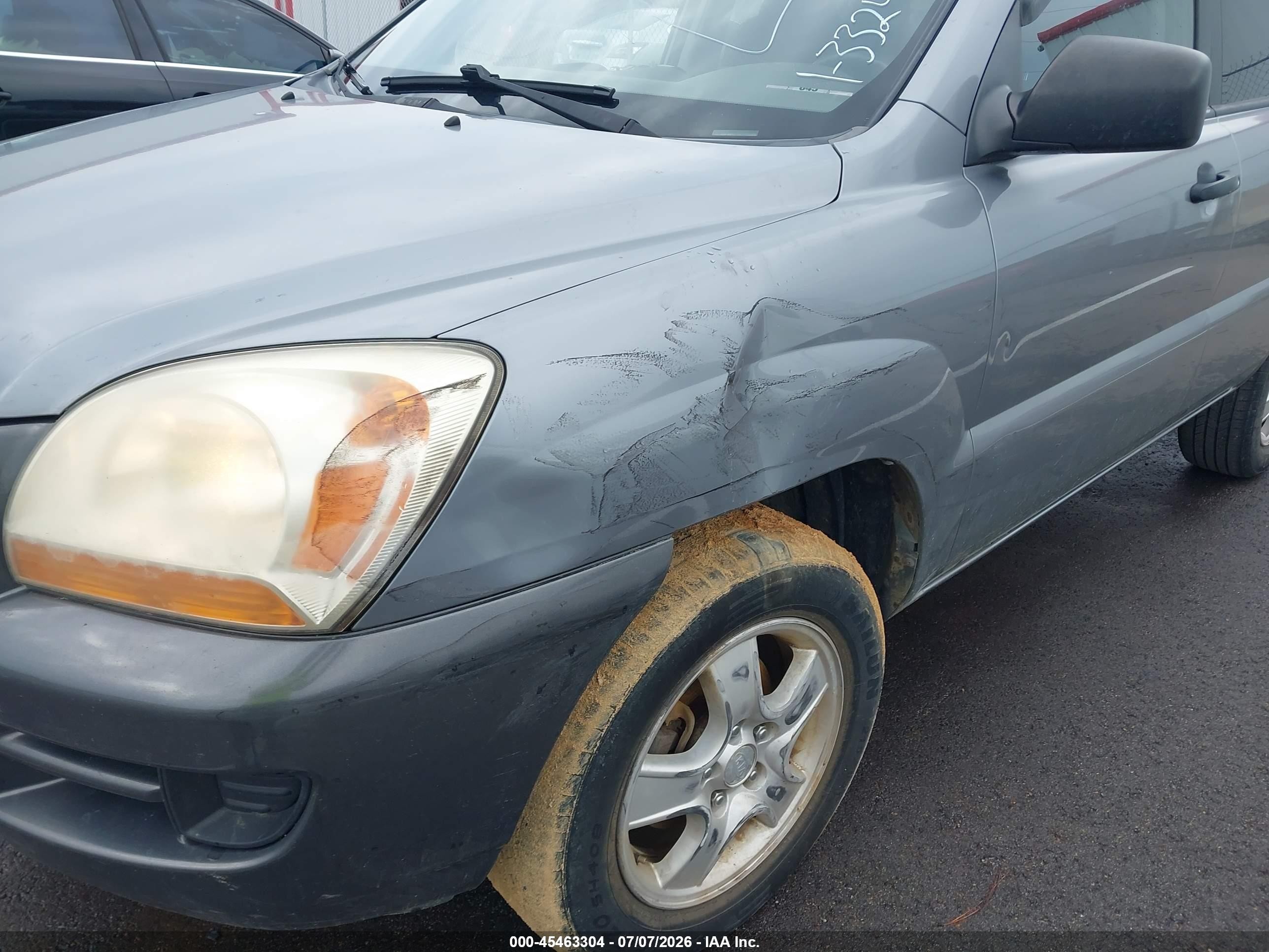 2007 Kia Sportage Lx Gray vin: KNDJF724277332406