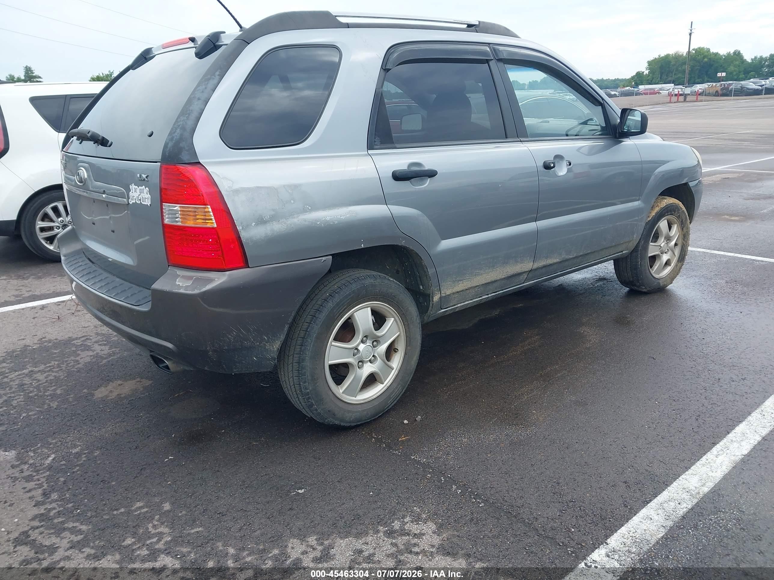 2007 Kia Sportage Lx Gray vin: KNDJF724277332406
