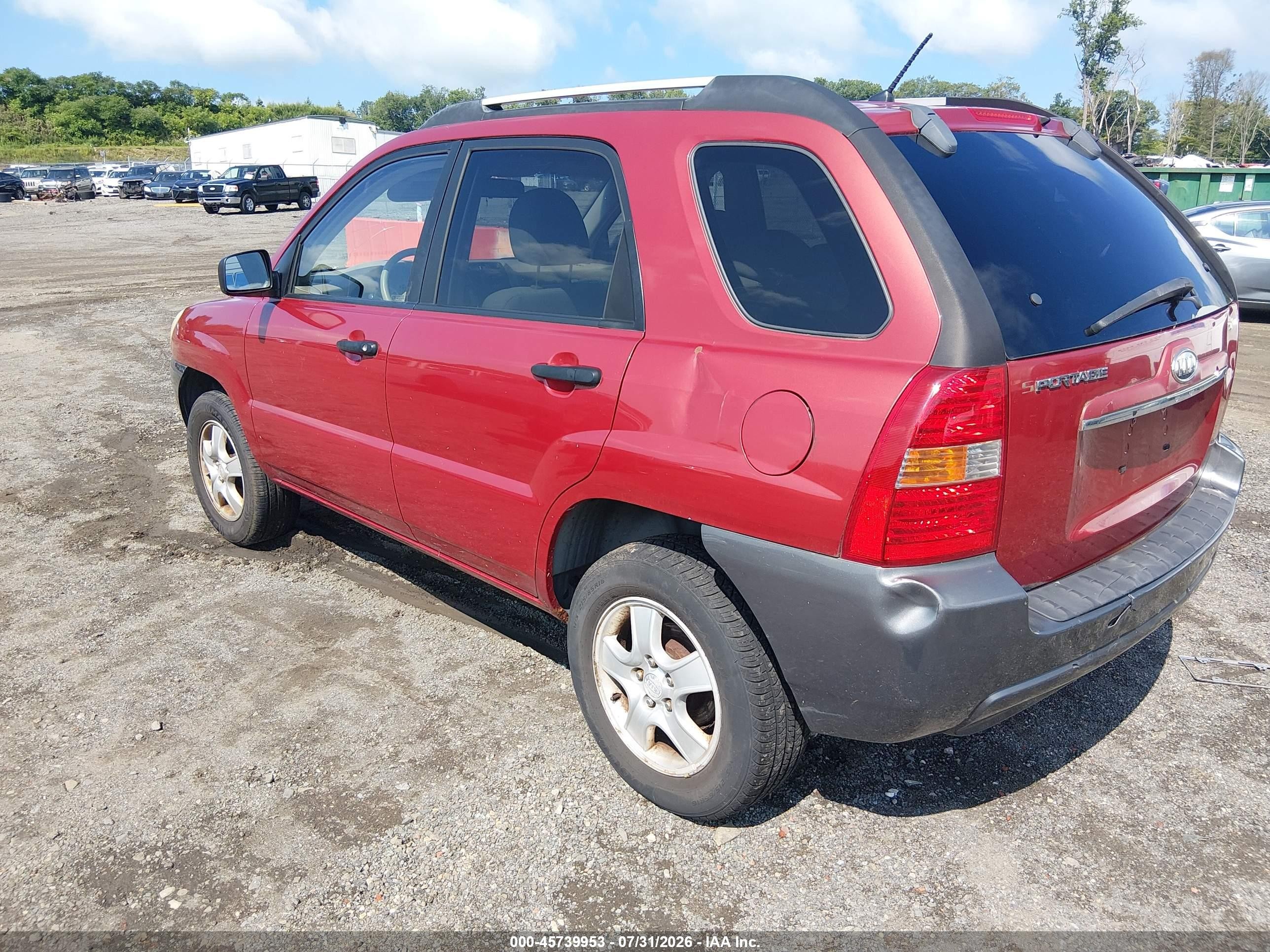 2007 Kia Sportage Lx Red vin: KNDJF724277429914