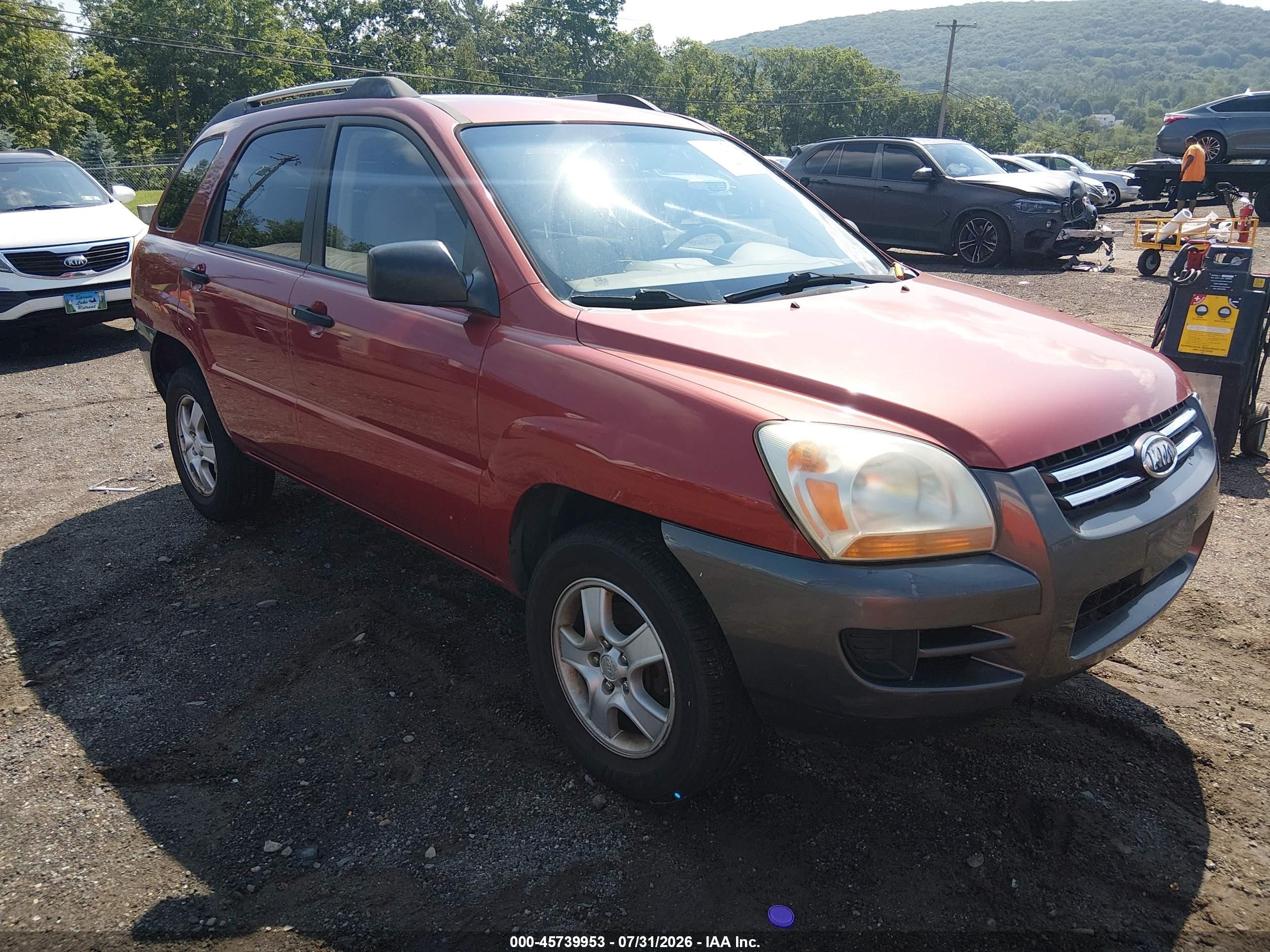2007 Kia Sportage Lx Red vin: KNDJF724277429914
