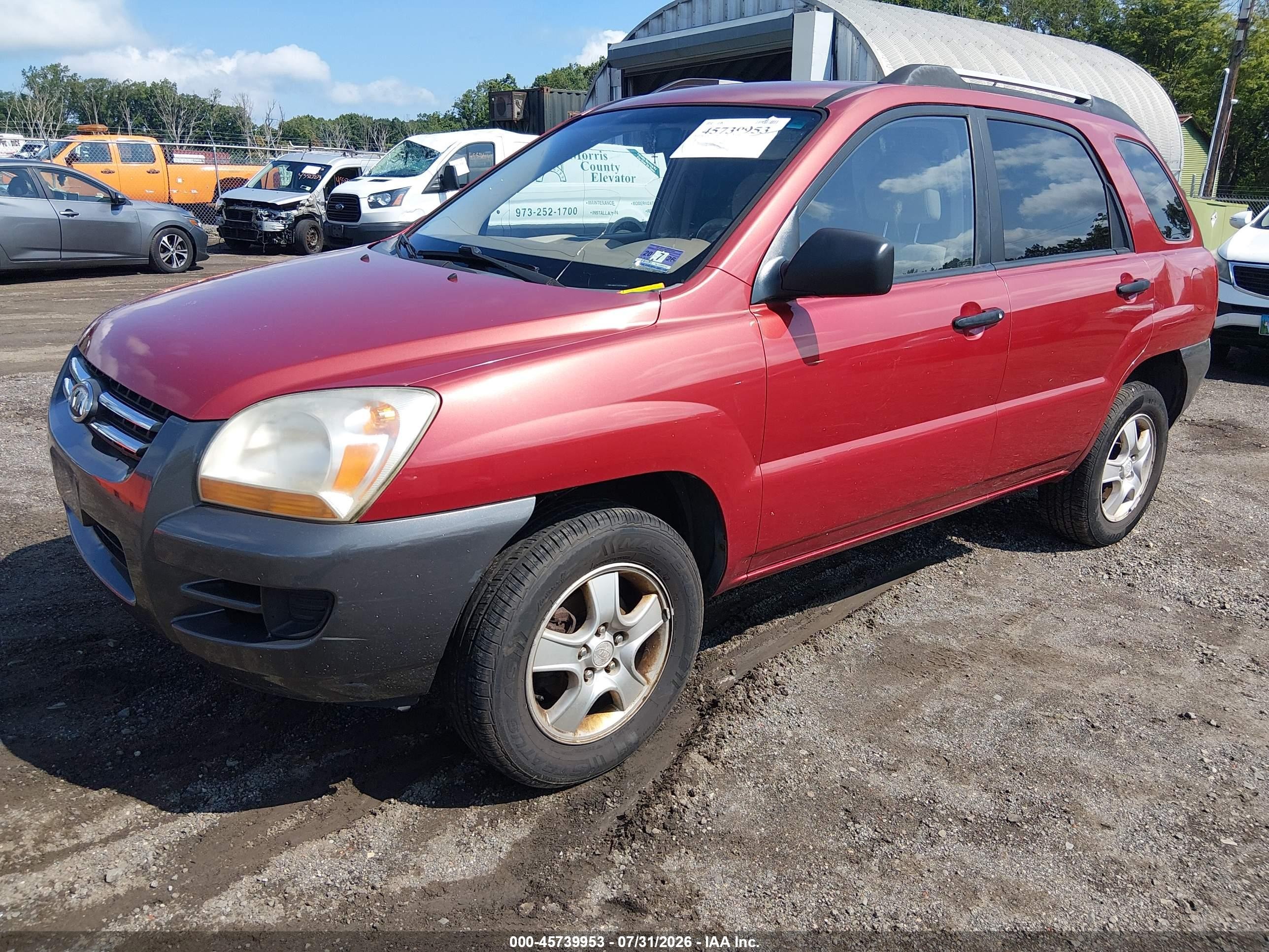2007 Kia Sportage Lx Red vin: KNDJF724277429914