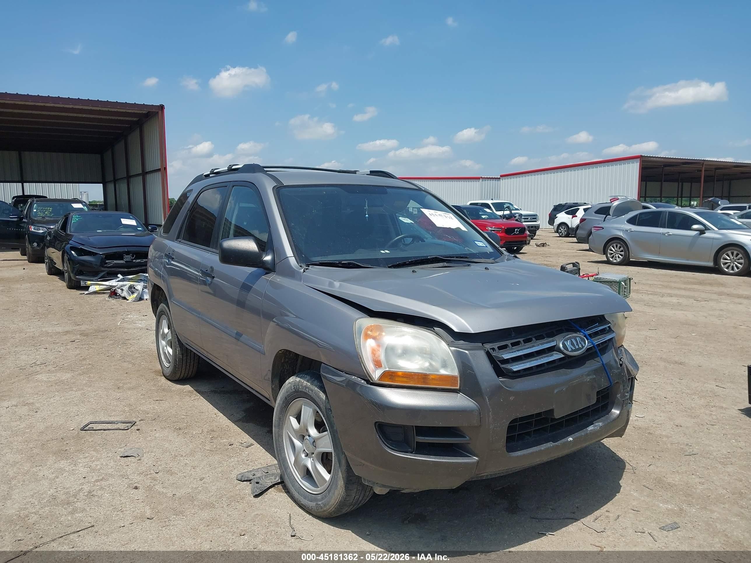 2008 Kia Sportage Lx Gray vin: KNDJF724287492173