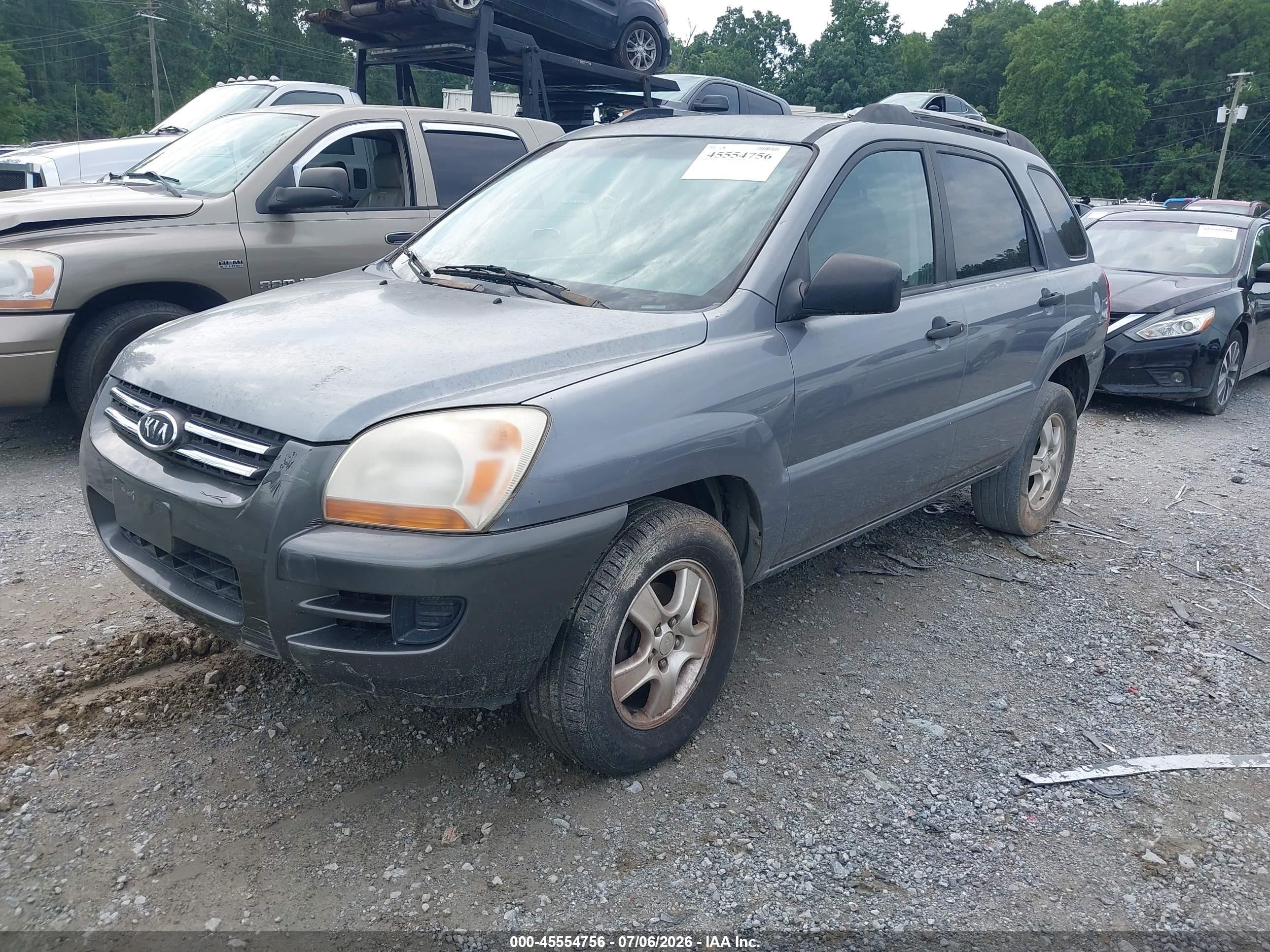 2007 Kia Sportage Lx Gray vin: KNDJF724377357735
