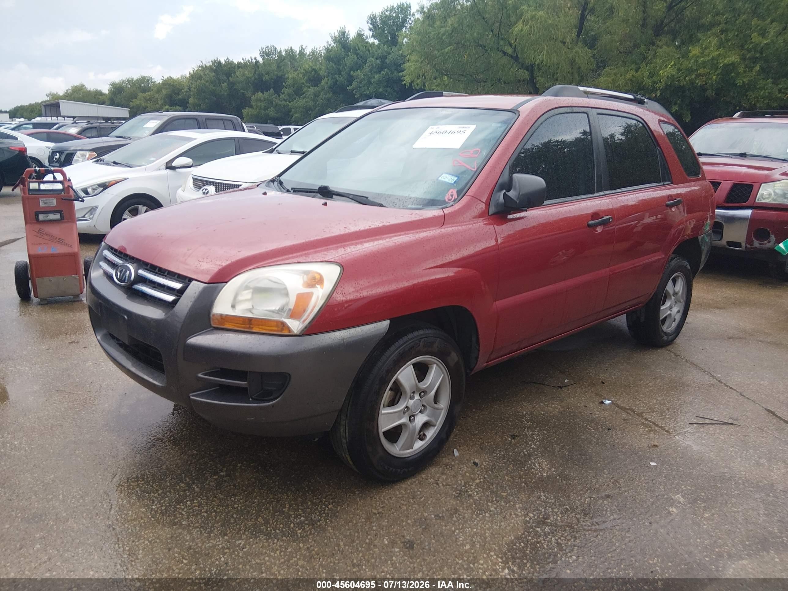 2008 Kia Sportage Lx Red vin: KNDJF724387452443