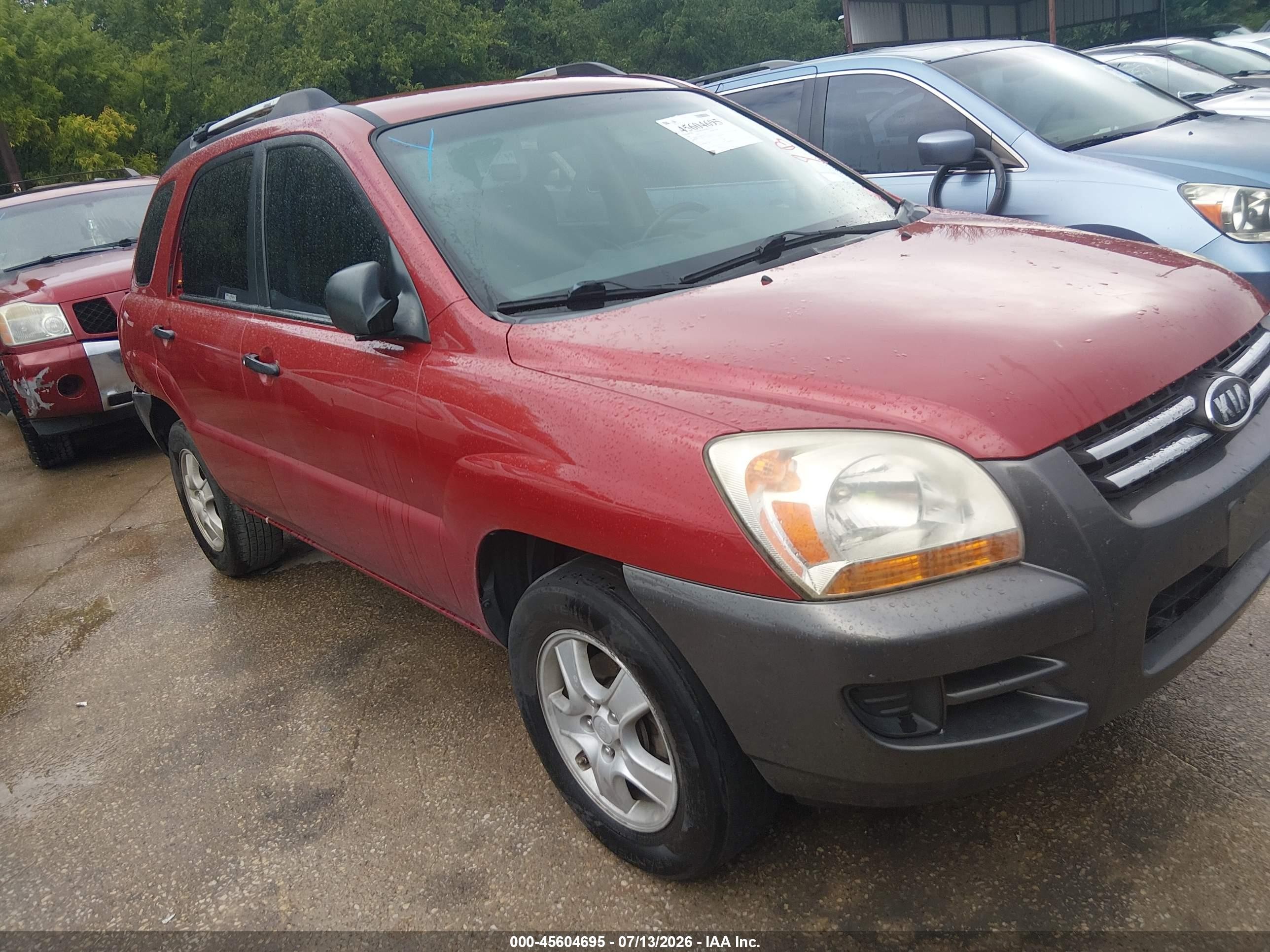 2008 Kia Sportage Lx Red vin: KNDJF724387452443