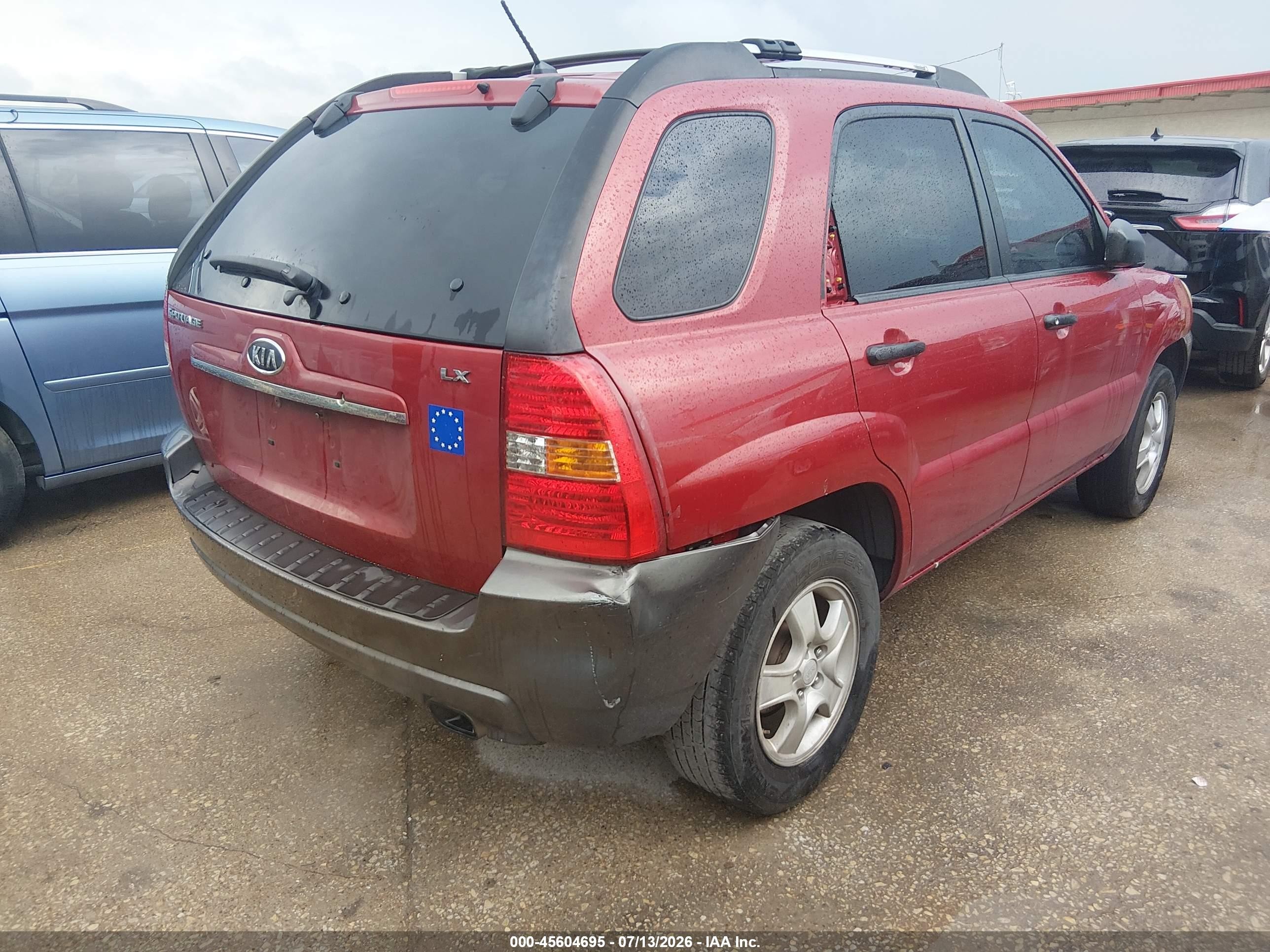 2008 Kia Sportage Lx Red vin: KNDJF724387452443