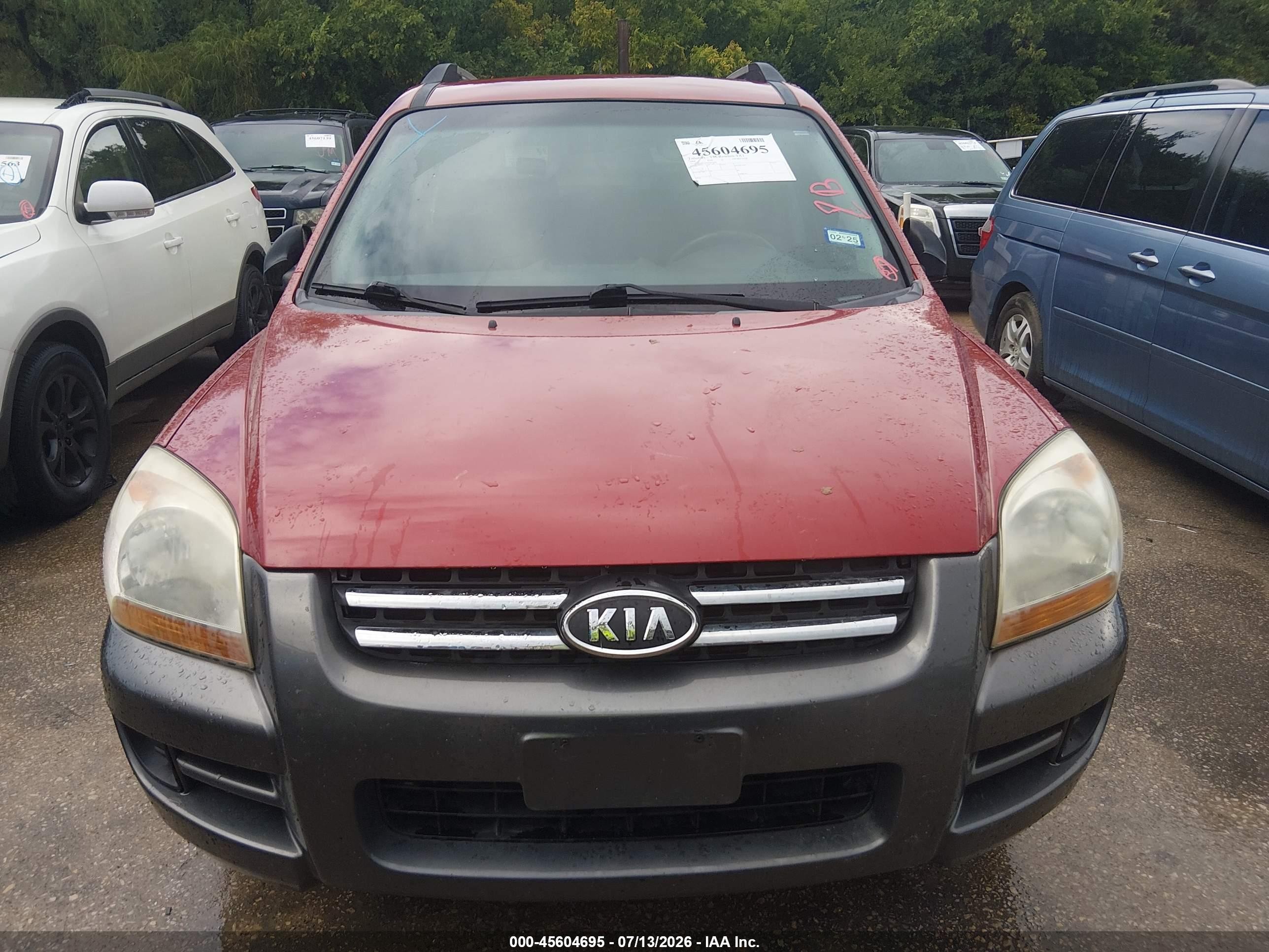 2008 Kia Sportage Lx Red vin: KNDJF724387452443