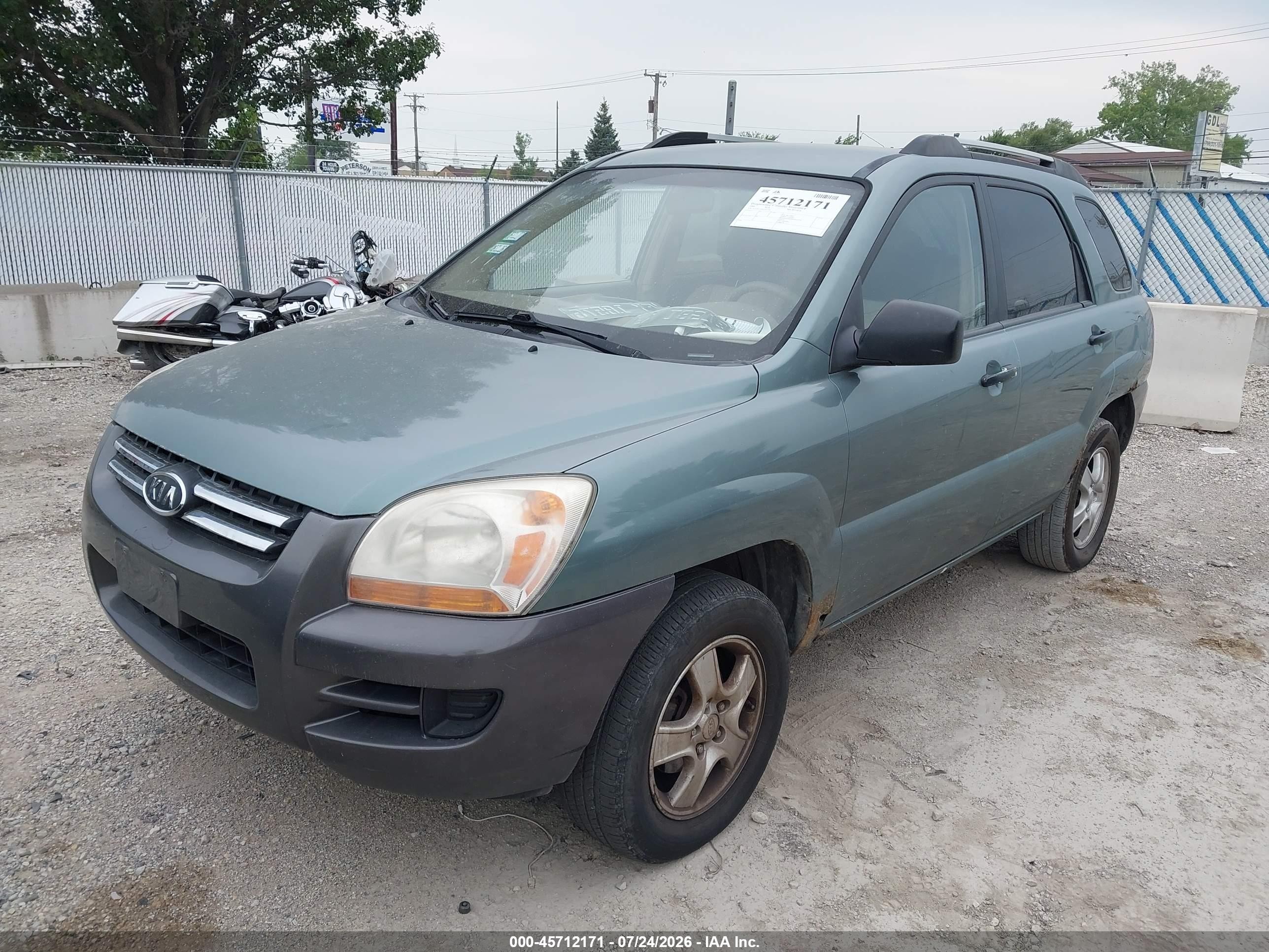 2008 Kia Sportage Lx Green vin: KNDJF724387455701