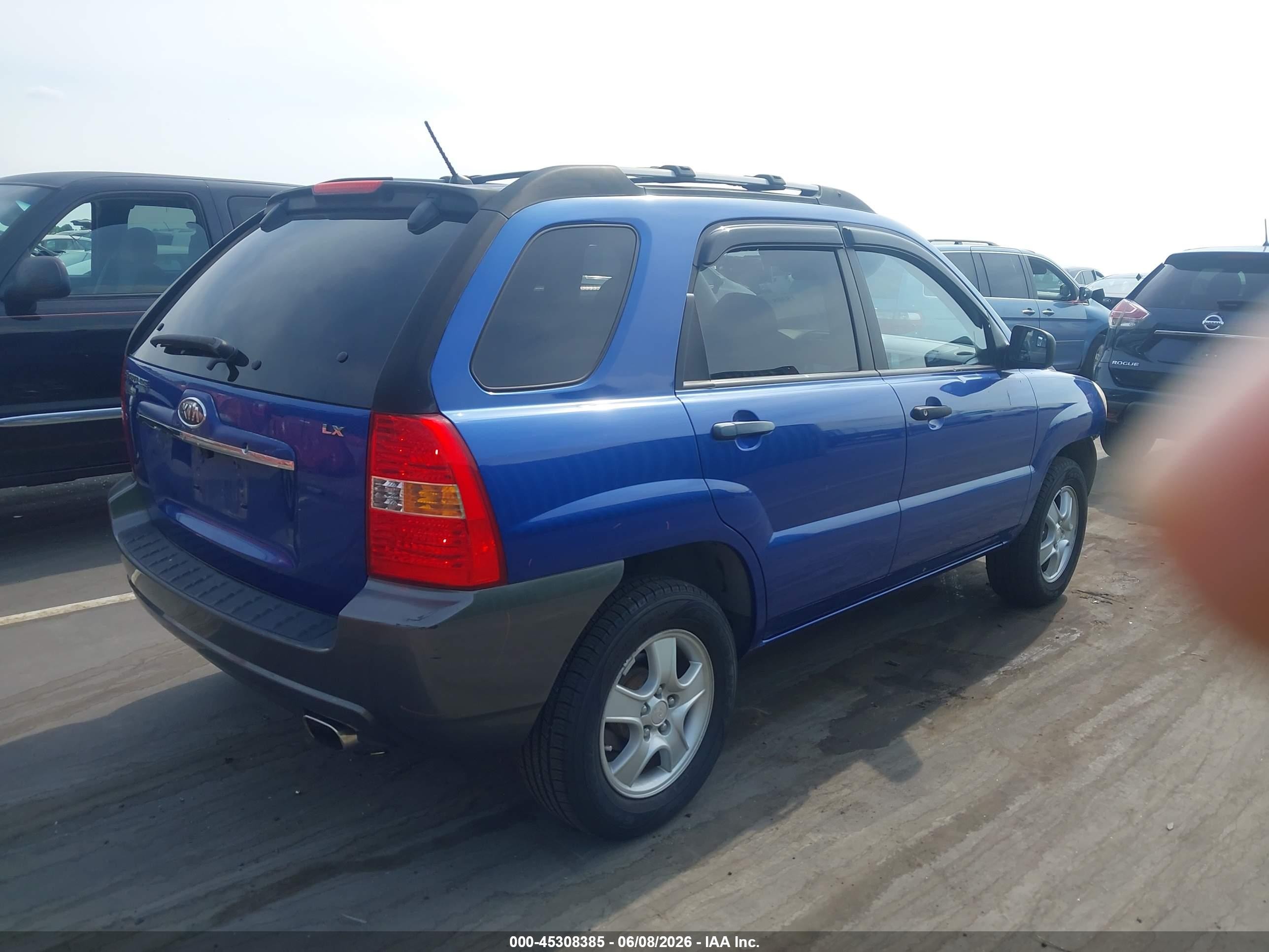 2008 Kia Sportage Lx Blue vin: KNDJF724387505738