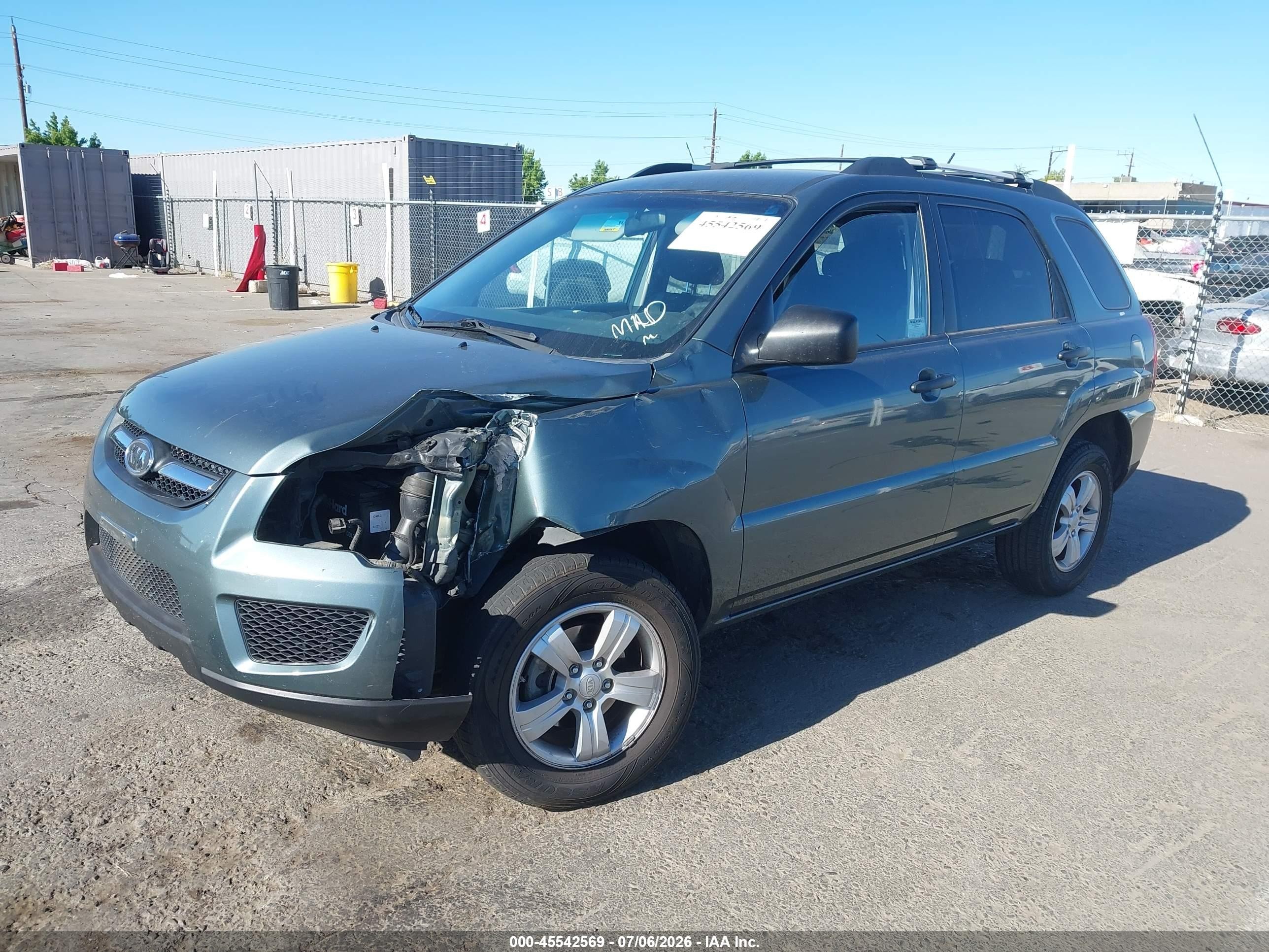 2009 Kia Sportage Lx Light Blue vin: KNDJF724397565505