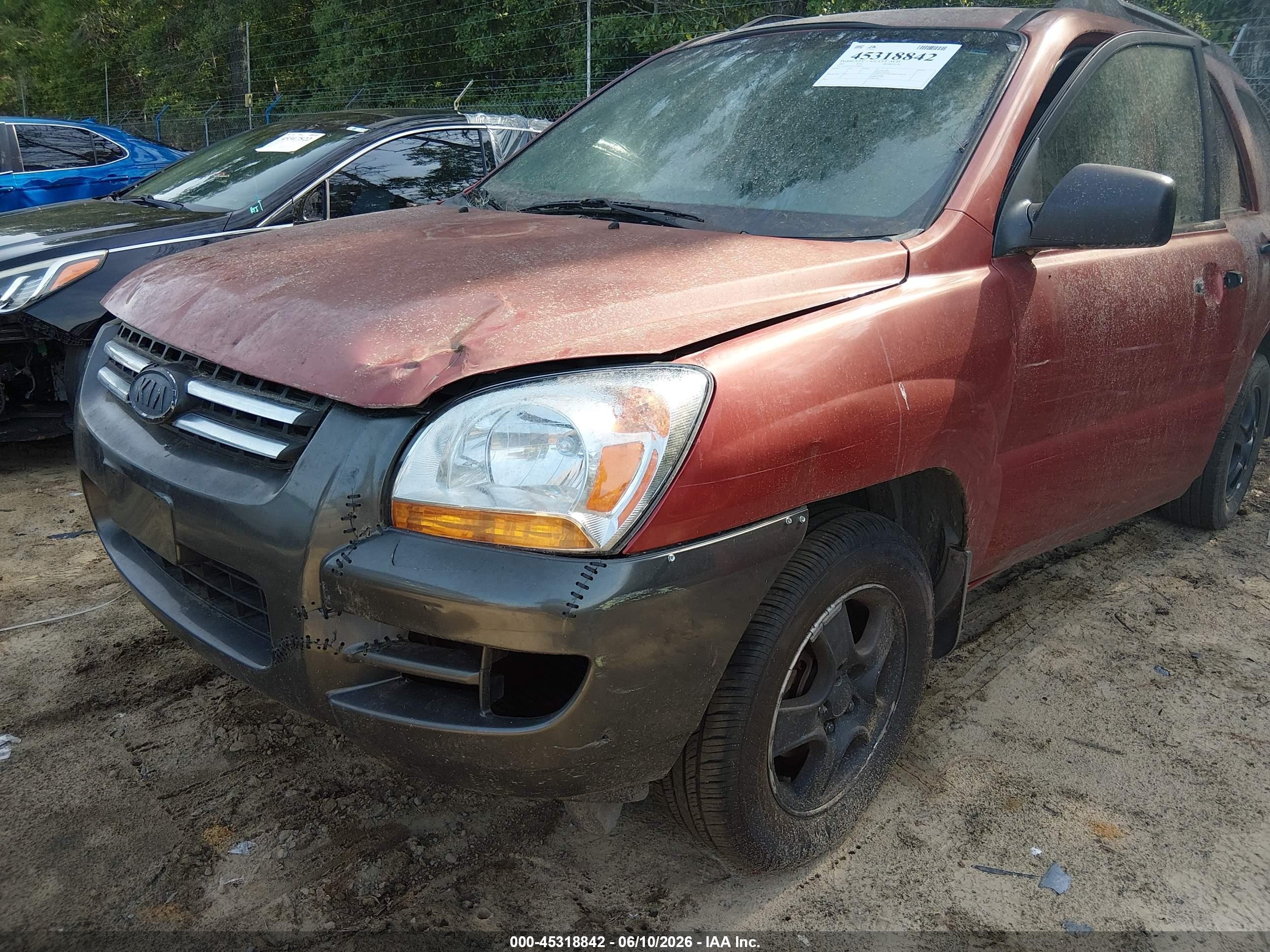 2007 Kia Sportage Lx Orange vin: KNDJF724477390355