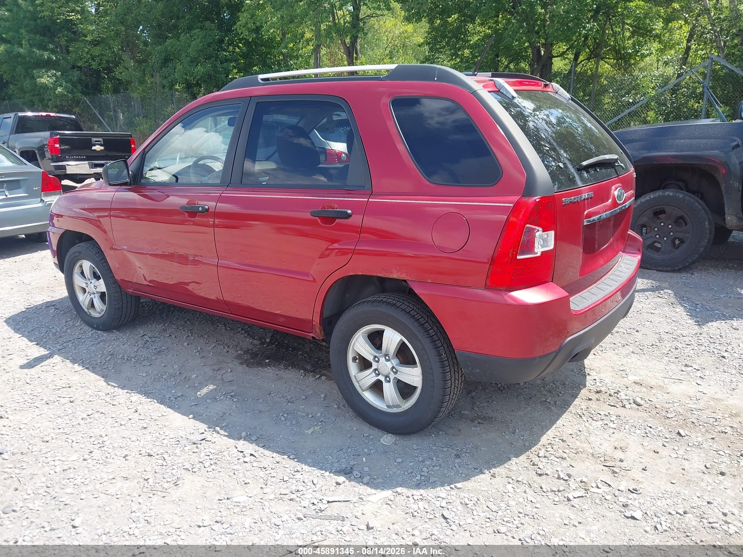 2009 Kia Sportage Lx Red vin: KNDJF724497630359