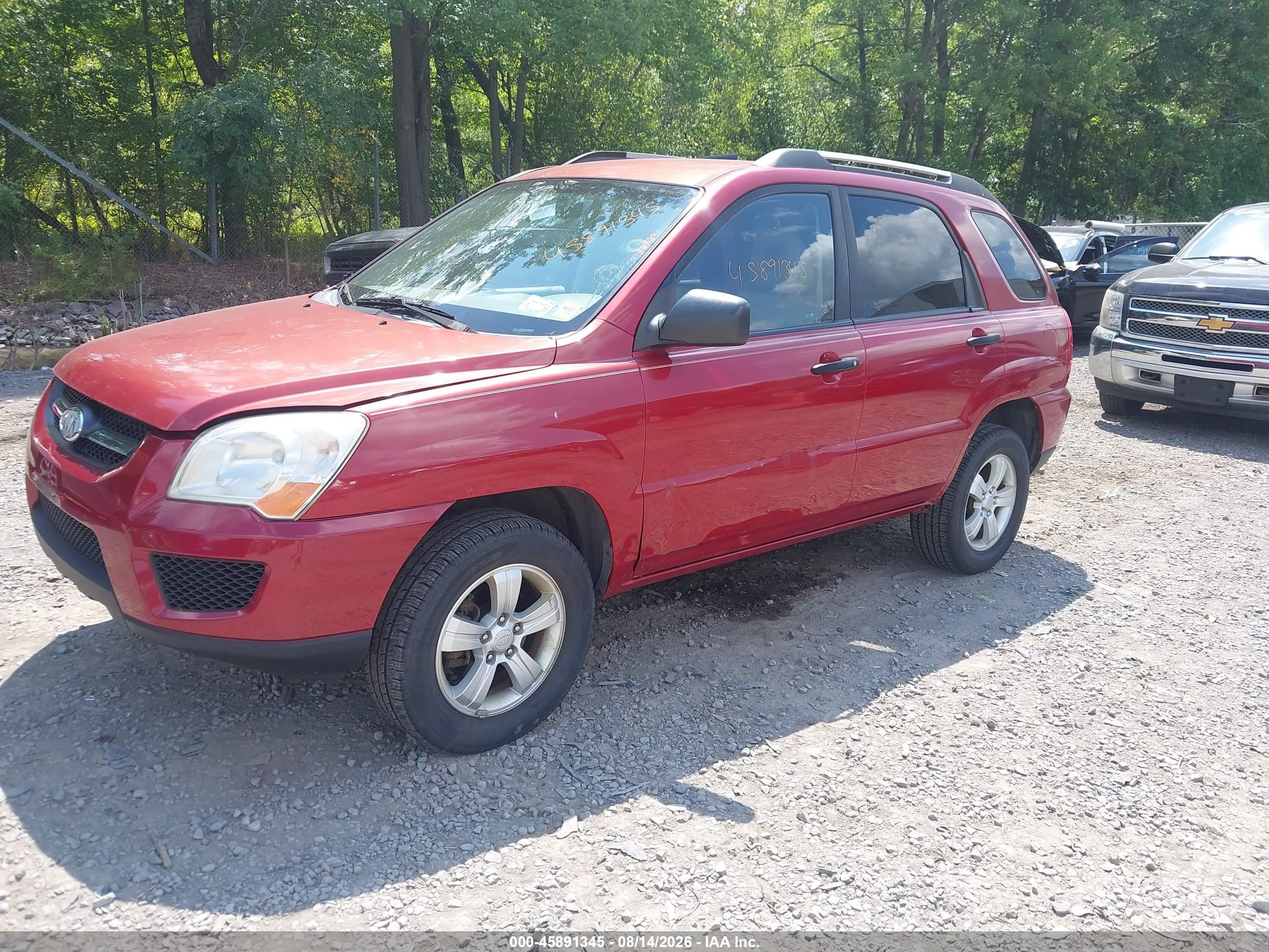 2009 Kia Sportage Lx Red vin: KNDJF724497630359