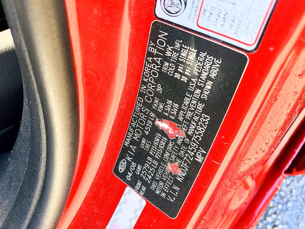 2009 Kia Sportage Lx Red vin: KNDJF724597558233