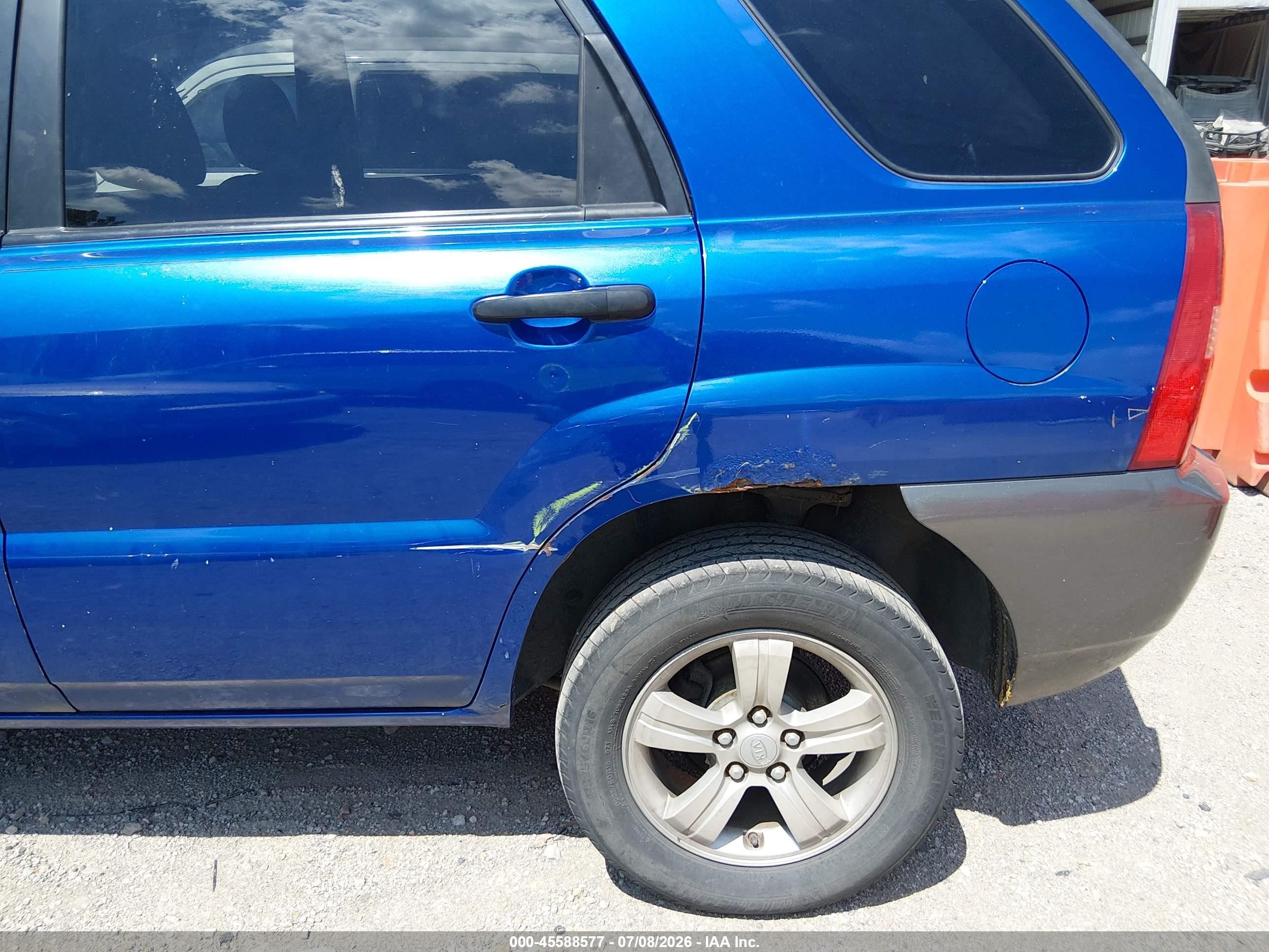 2007 Kia Sportage Lx Blue vin: KNDJF724677304916