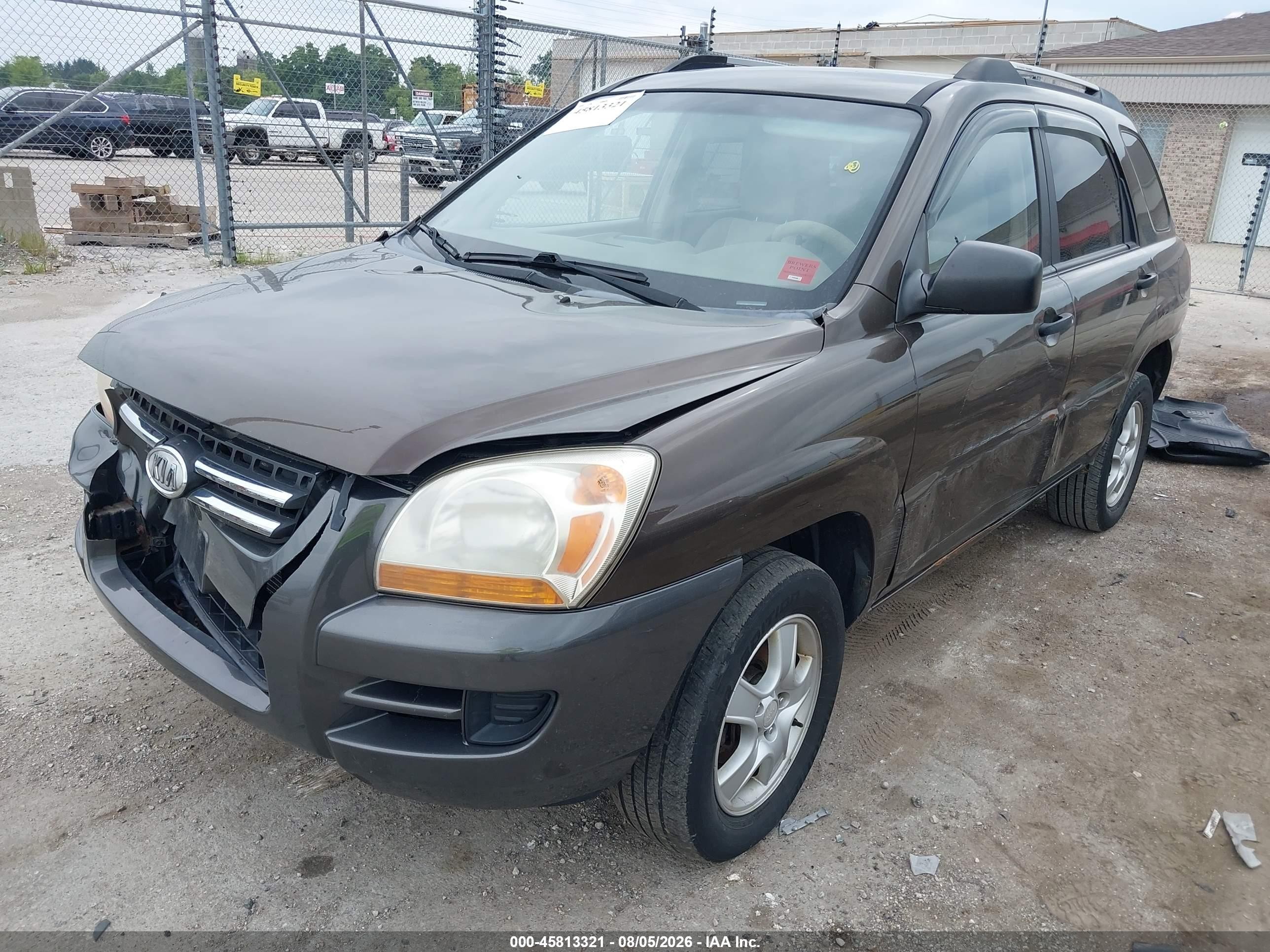 2007 Kia Sportage Lx Brown vin: KNDJF724677400500