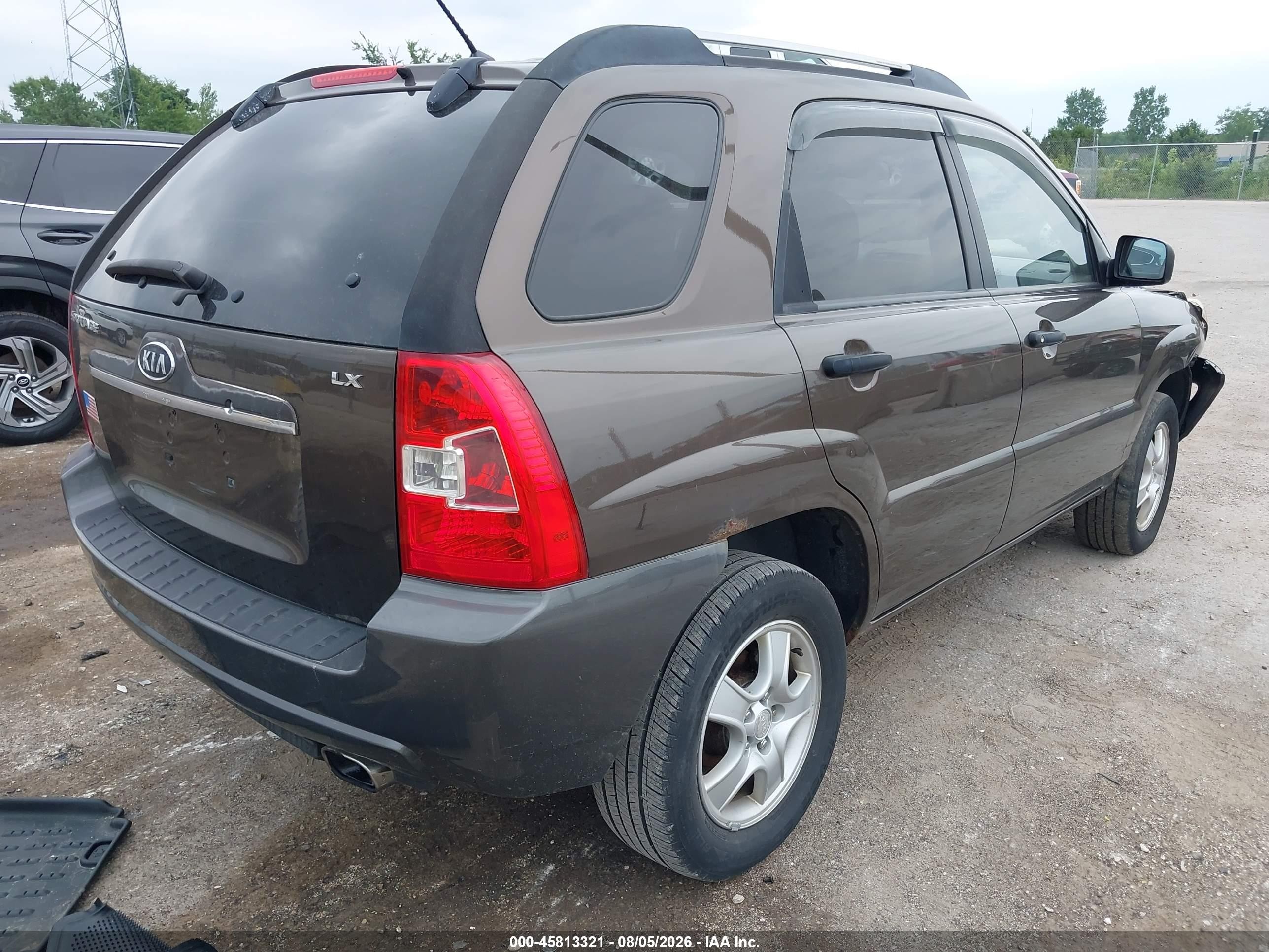 2007 Kia Sportage Lx Brown vin: KNDJF724677400500